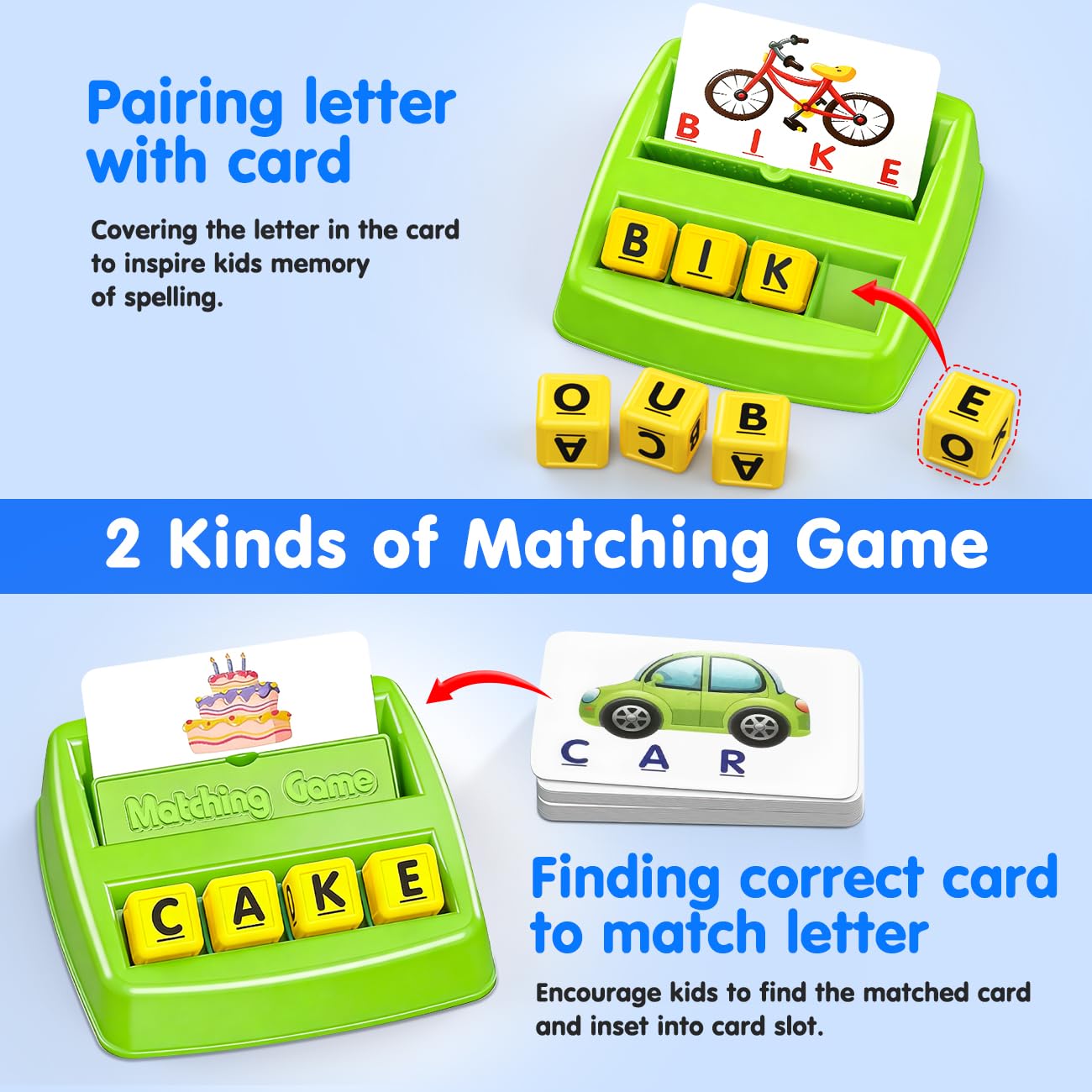 Matching Letter Game for 3 4 5 Year Old Girls Gifts, ABC Learning Toys for Kids Age 3-5