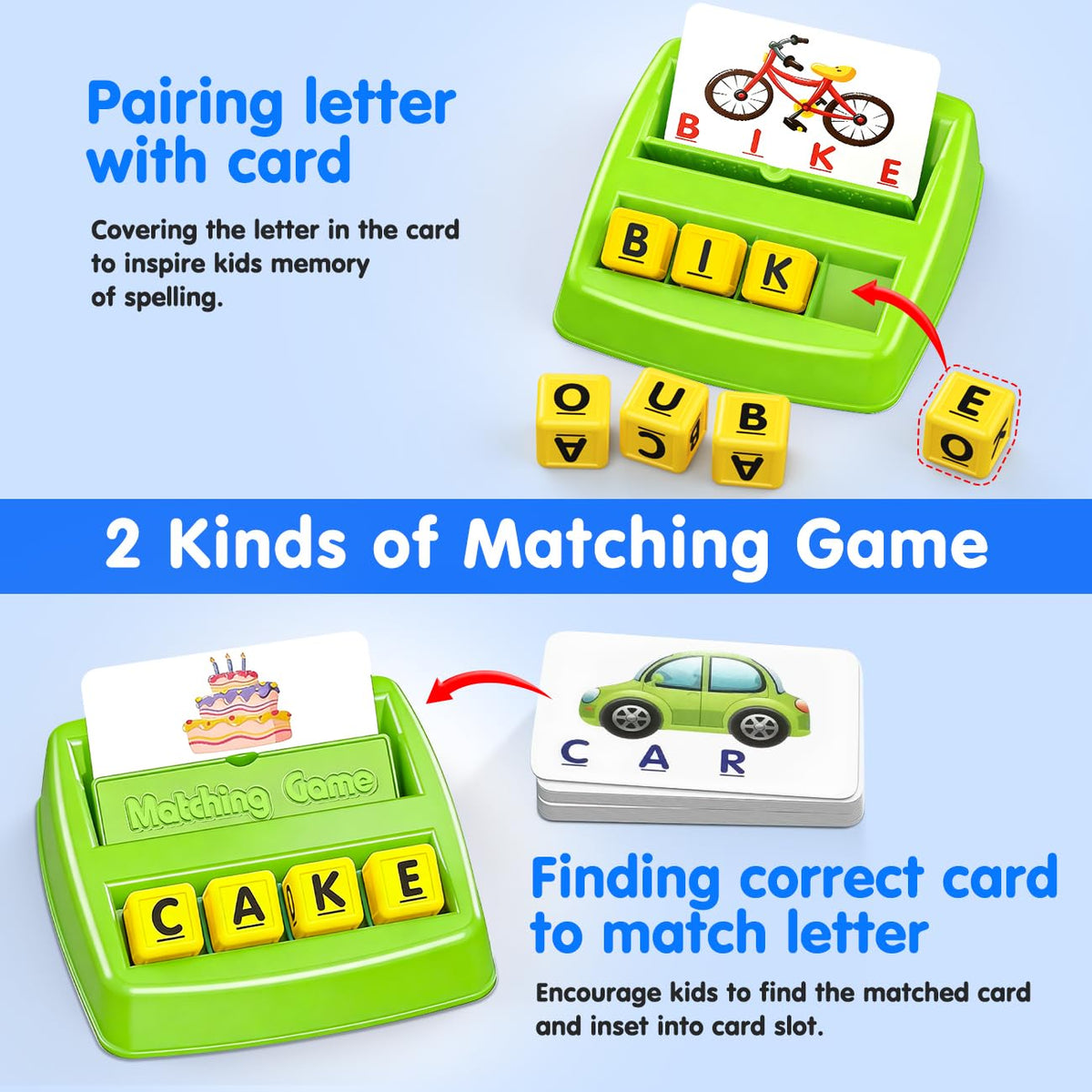 Matching Letter Game for 3 4 5 Year Old Girls Gifts, ABC Learning Toys for Kids Age 3-5