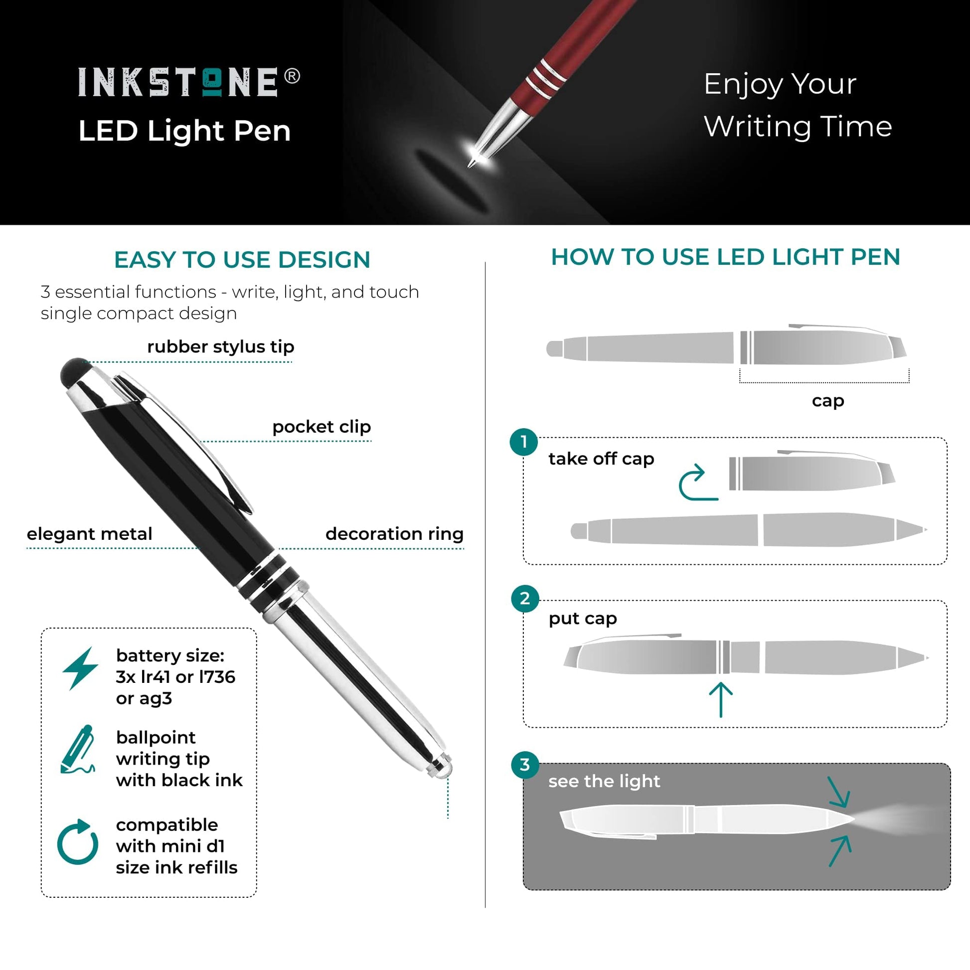 Inkstone Medical Gift Pen with Inspirational Quote - Cure Sometimes, Treat Often, Comfort Always.
