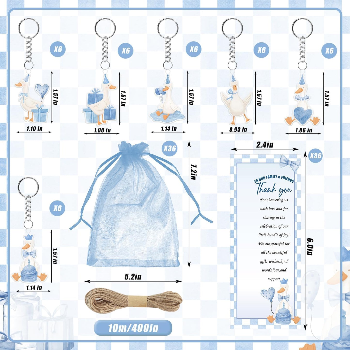 EYNDYN 145 Pieces Silly Goose Baby Shower Favors for Guest Goose Ballpoint Pens and Keychains Gifts