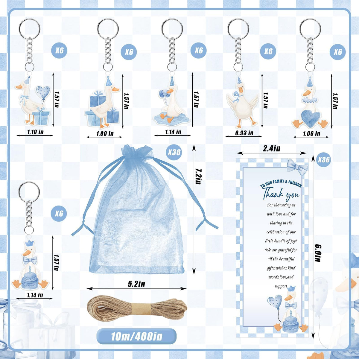 EYNDYN 145 Pieces Silly Goose Baby Shower Favors for Guest Goose Ballpoint Pens and Keychains Gifts