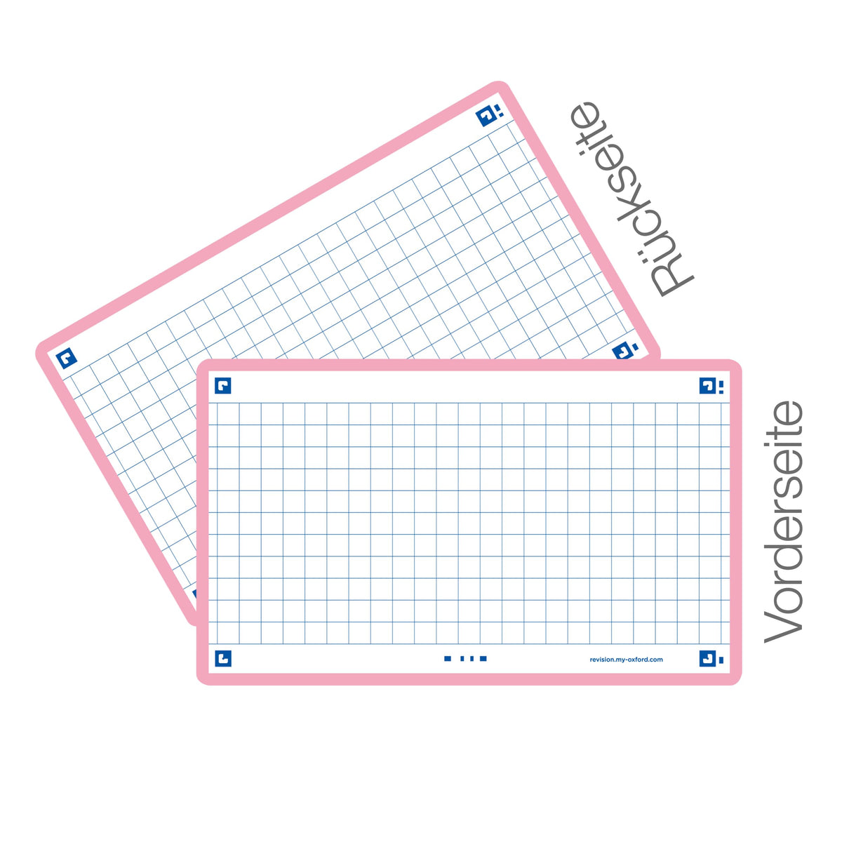 Oxford Flash 2.0 Pack of 80 Flash Cards Size 7/5 x 12.5 cm Small Squares on Both Sides - Navy Blue