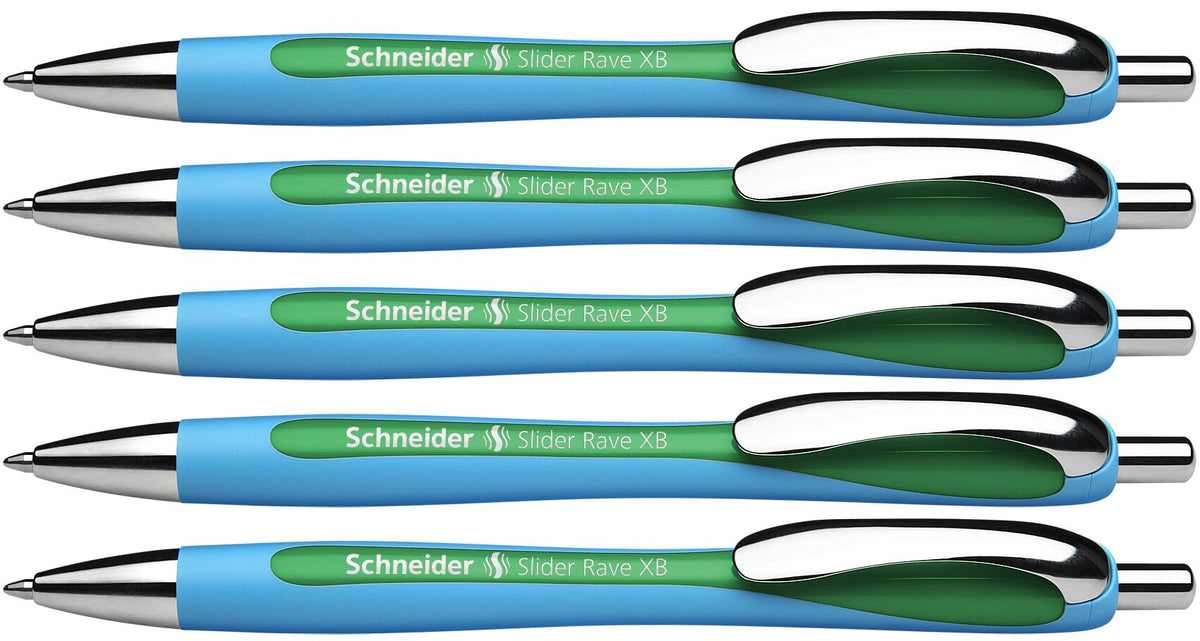 Schneider Slider Rave XB (Extra Broad) Ballpoint Pen, Refillable + Retractable, 1.4 mm, Light Blue