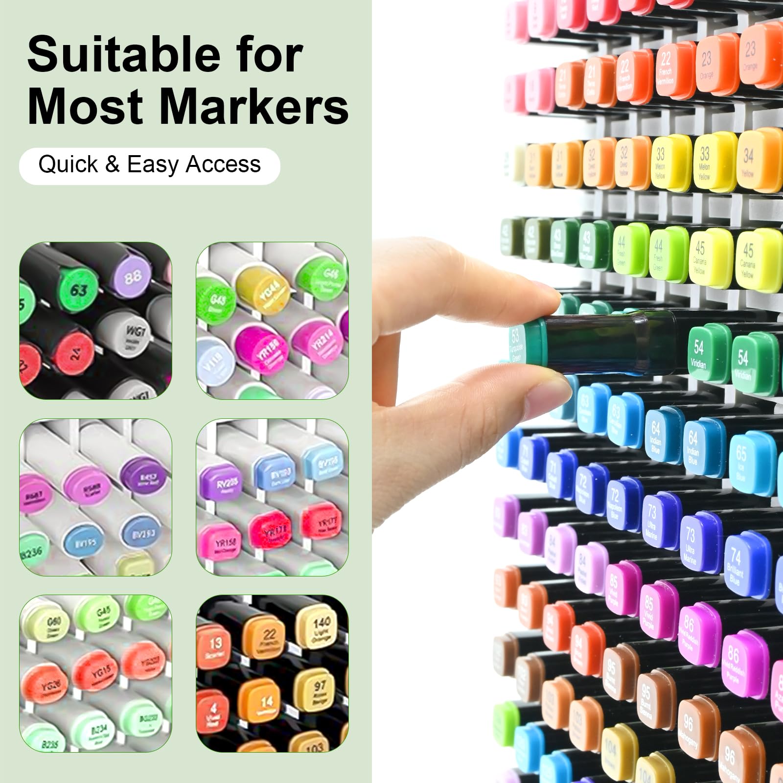 LOSADY Marker Organizer, 270-Slot Marker Holder with Adjustable Dividers