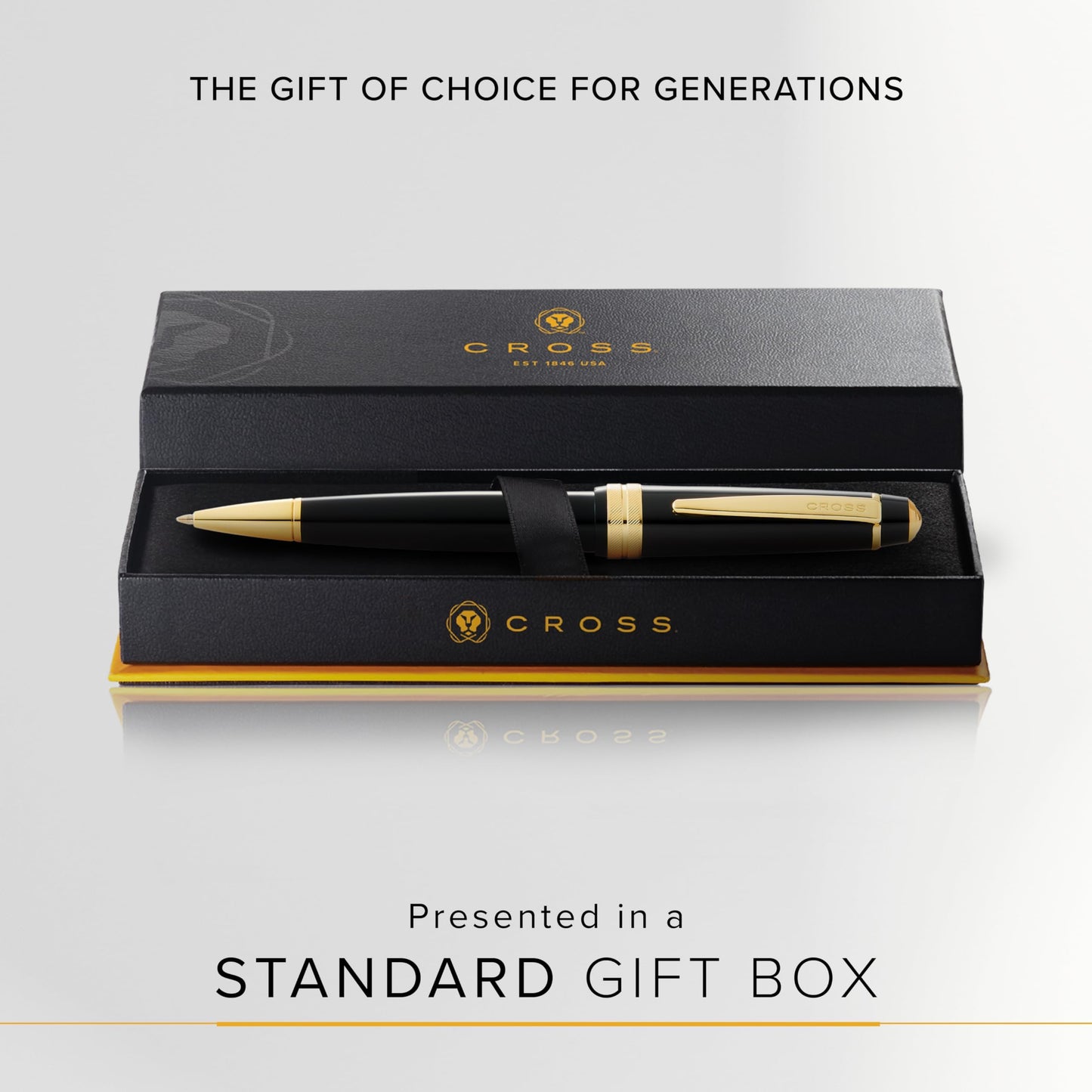 Cross Bailey Light Black & Gold Tone Ballpoint Pen, Medium Point, Black Ink