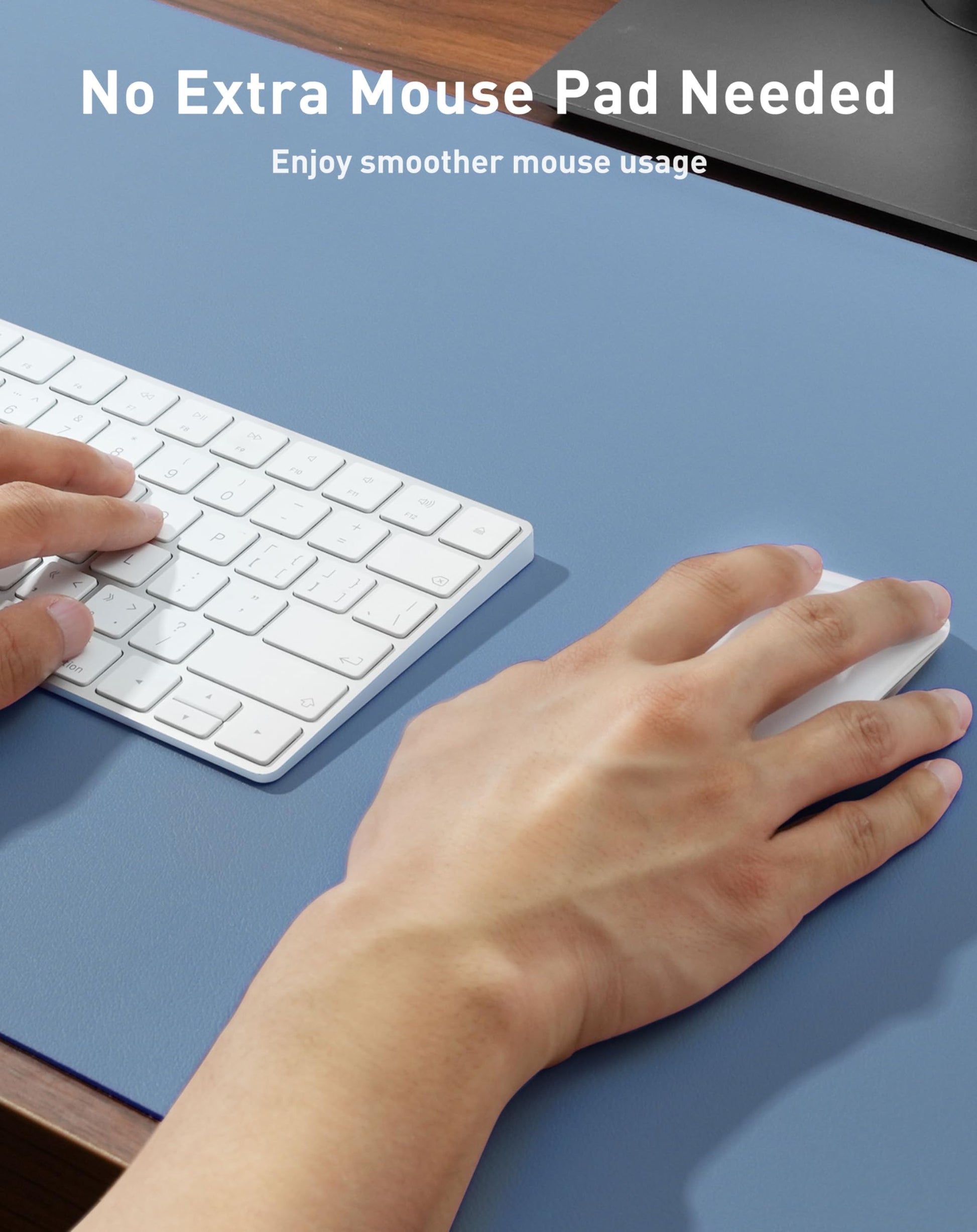 Aothia Faux Leather Desk Mat - Large Mouse Pad, Non-Slip PU Leather Blotter, Waterproof Writing