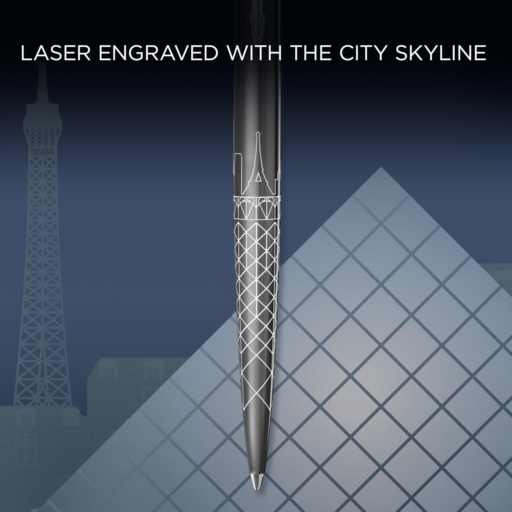 Parker Jotter Ballpoint Pen | Special Edition | Paris Grey with Chrome Trim | Medium Point | Blue