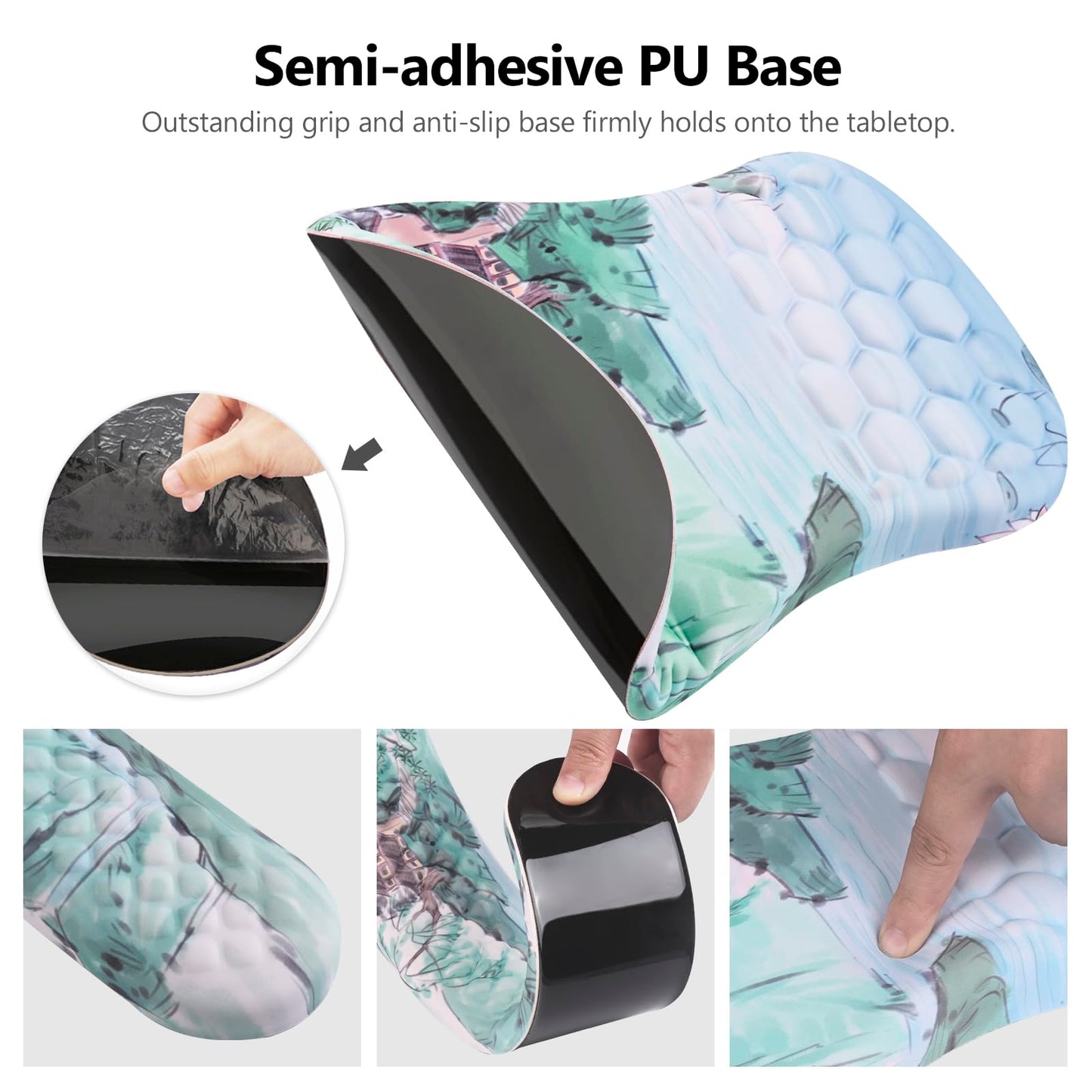 Laokiiy Ergonomic Mouse Pad Wrist Rest, 2 in 1 Keyboard Pad for Office