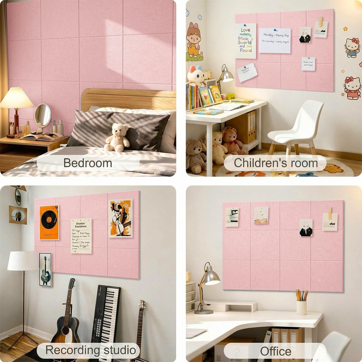 G Gamit 0.47" Thick Felt Wall Tiles 48"x36" Cork Board Alternative 12 Pack 11.81"x11.81"Felt