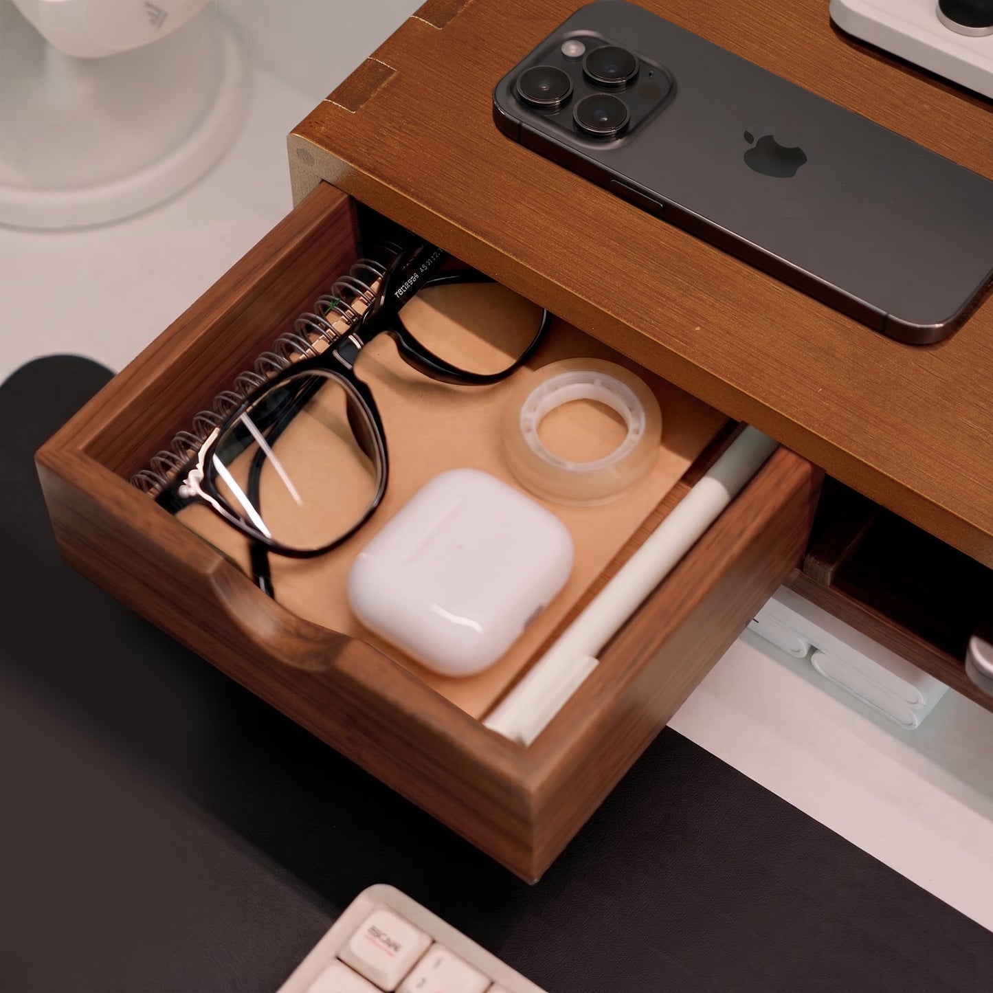 ROCDEER Bamboo Monitor Stand Riser with Drawer