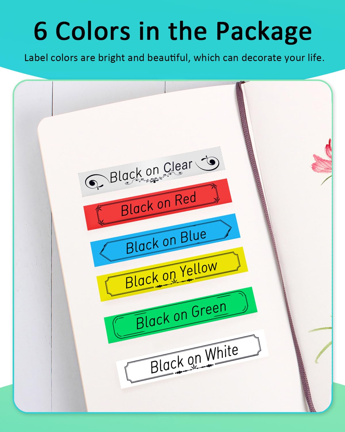 Anycolor Compatible with Brother Ptouch M Tape PTM95 Colored Label Tape