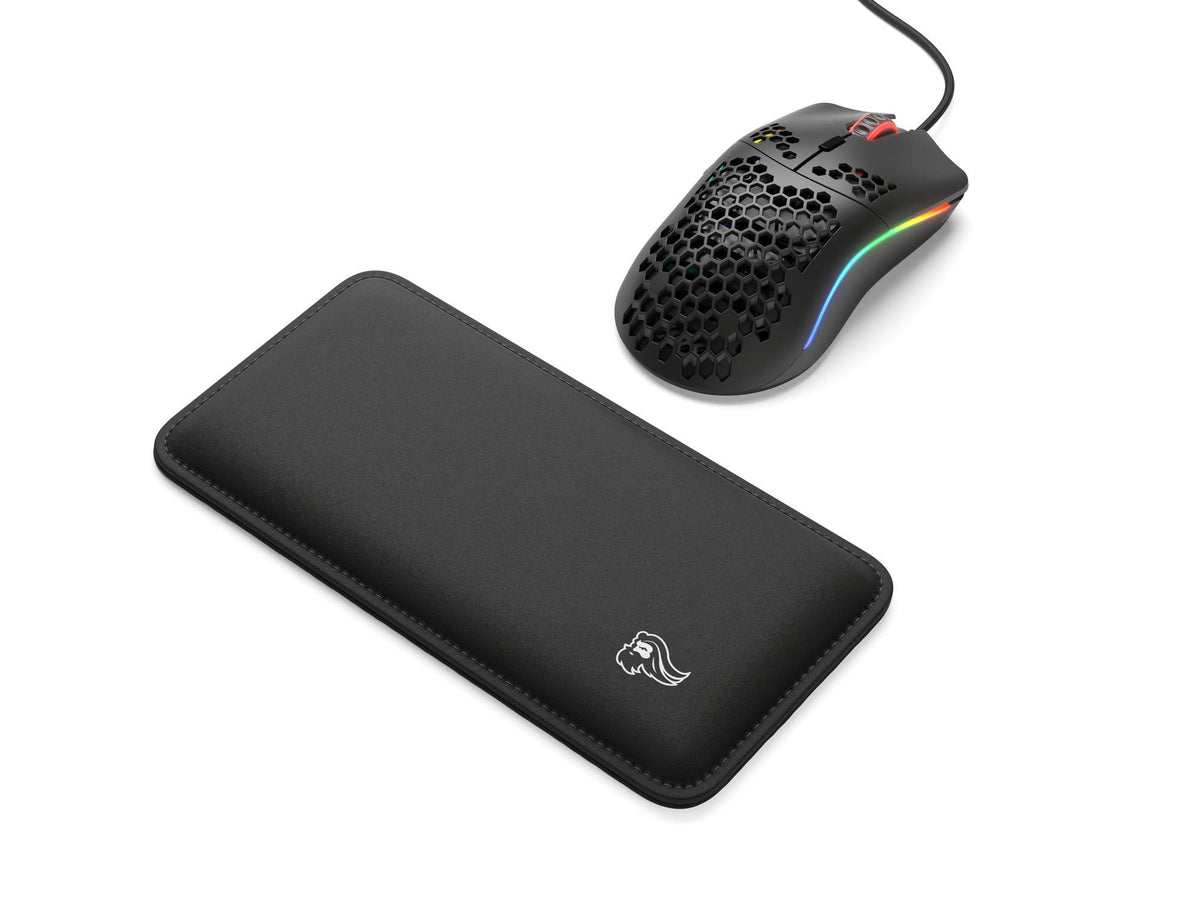 GLORIOUS Mouse Wrist Pad/Rest - Black - Stitched Edges, Ergonomic, Foam Interior | 8x4