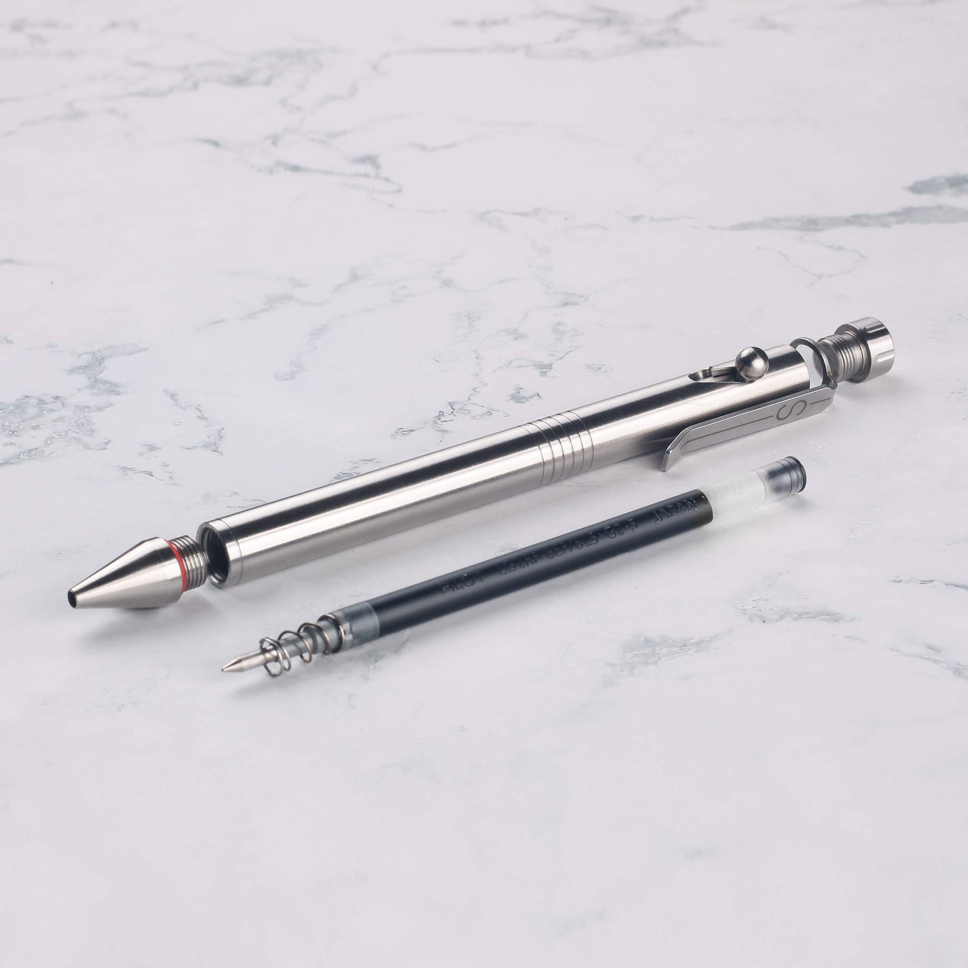SMOOTHERPRO Bolt Action Pen Stainless Steel Compatible with Pilot G2 Refill