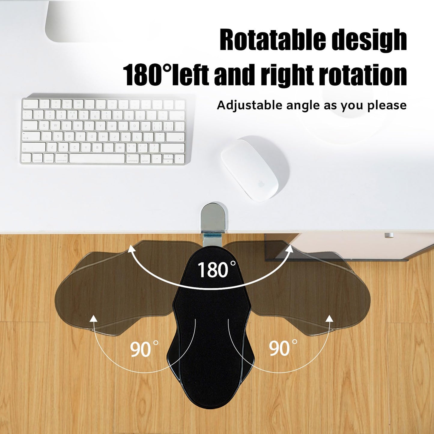 Hovadova Computer Arm Rest for Desk, 180° Swivel and 90° Foldable, Black
