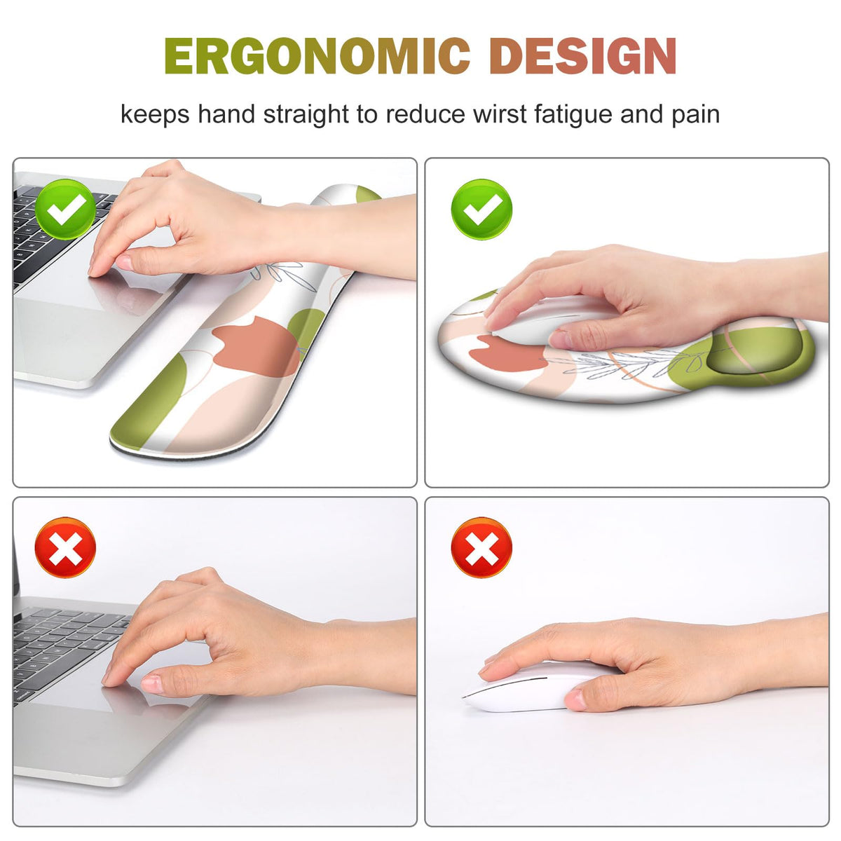 Gaming Mouse Pad, Large Desk Mat, Cute Desk Pad Protector, 4 in1 XXL Mousepad + Keyboard Wrist