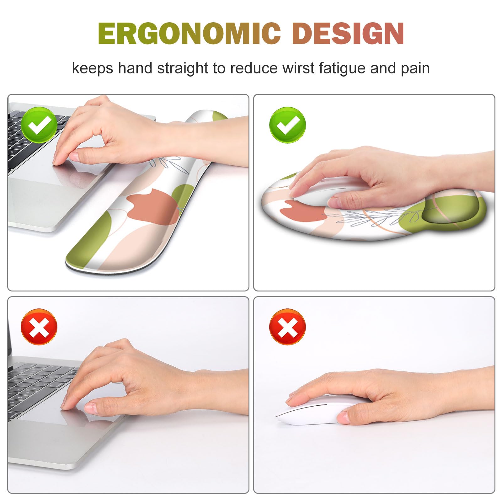 Gaming Mouse Pad, Large Desk Mat, Cute Desk Pad Protector, 4 in1 XXL Mousepad + Keyboard Wrist