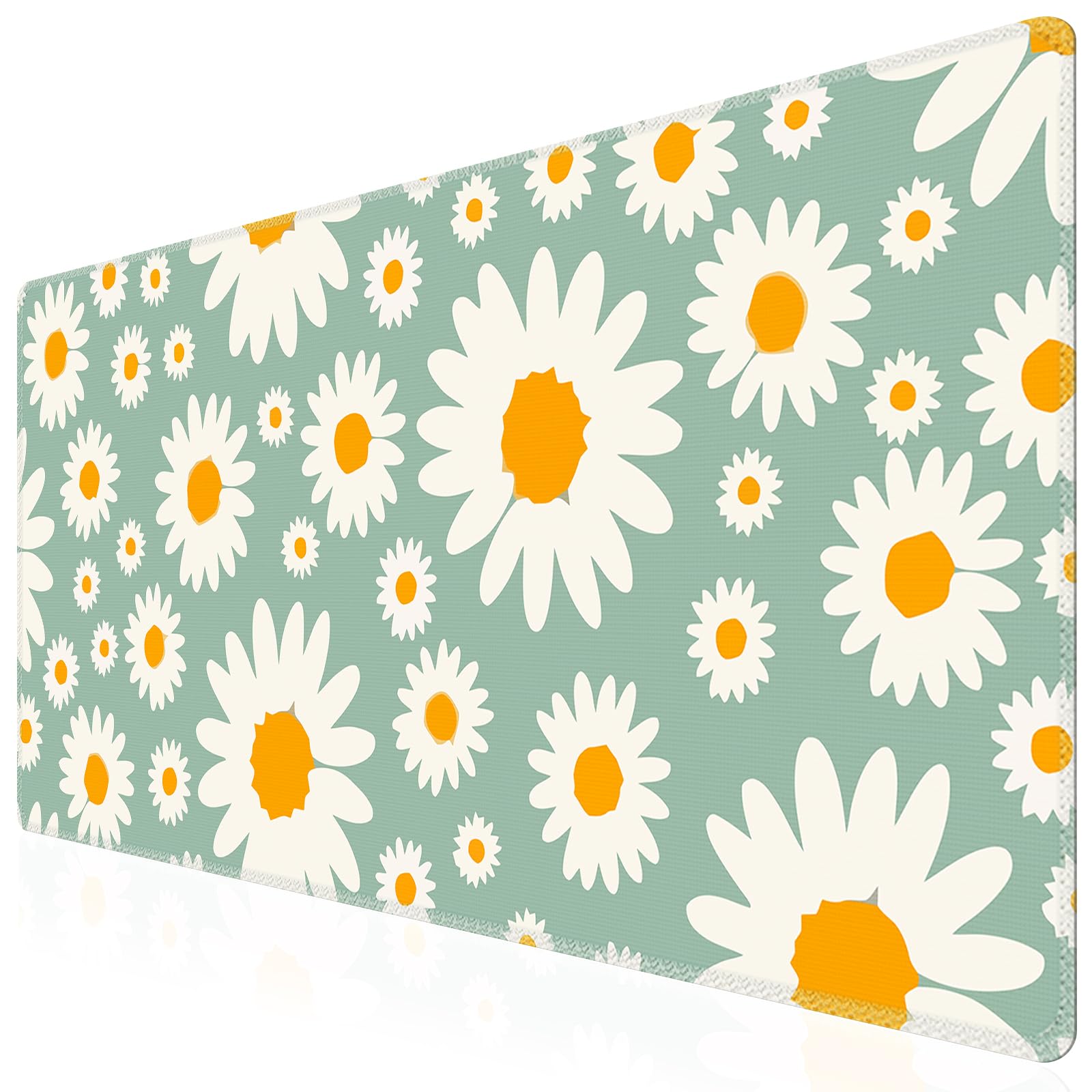 iCasso Desk Mat, Desk Matt for Desktop, Cute Desk Pad Mat, Daisy