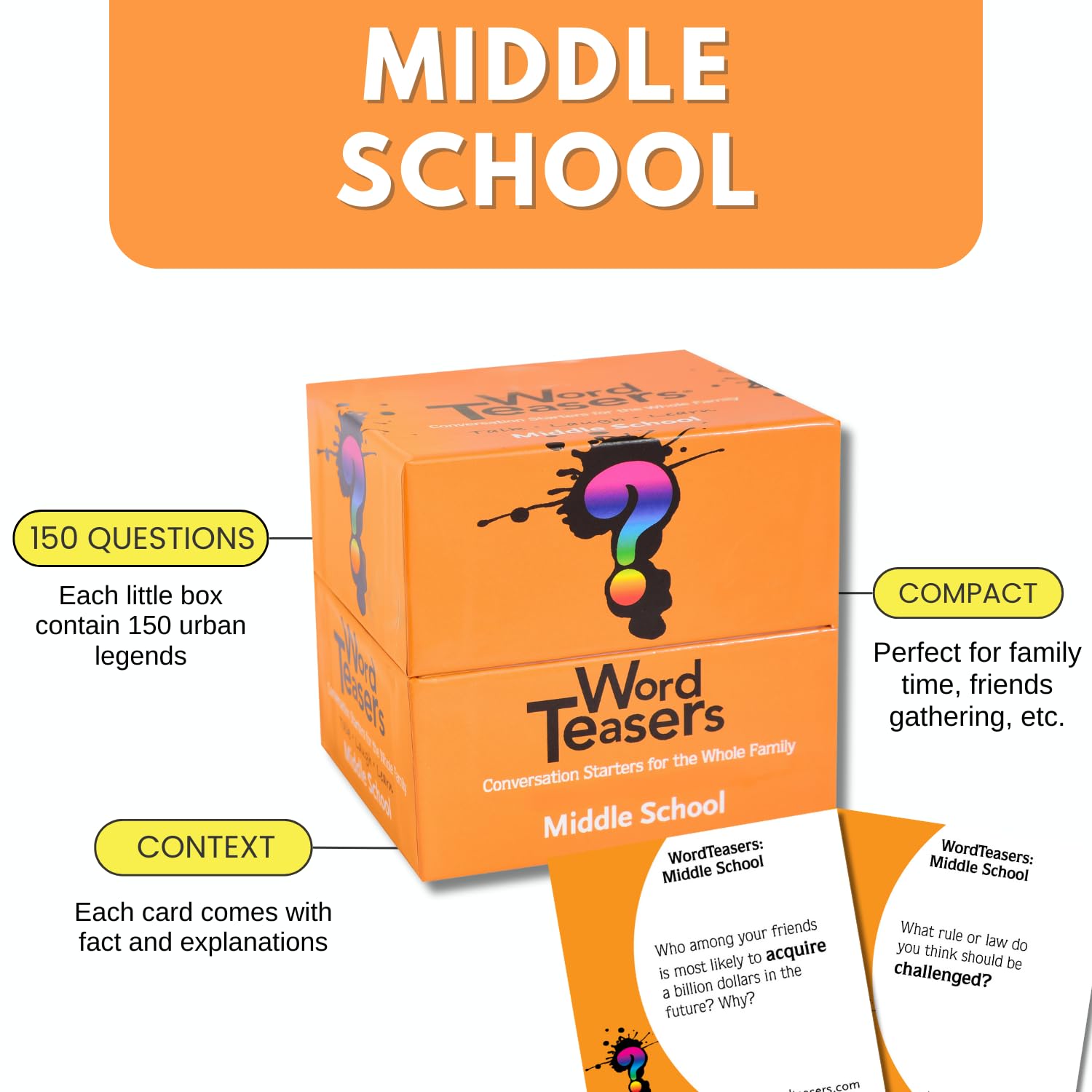 ? WORD TEASERS Middle School - Vocabulary Game for Kids 10-13 - Fun Family Conversation Starters