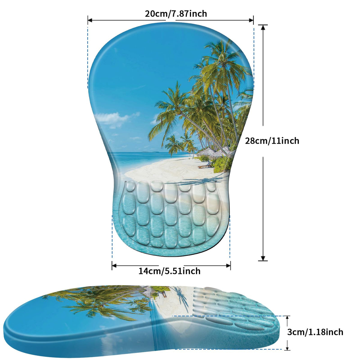 YIWEI Ergonomic Mouse Pad with Wrist Rest for Carpal Tunnel Pain Relief