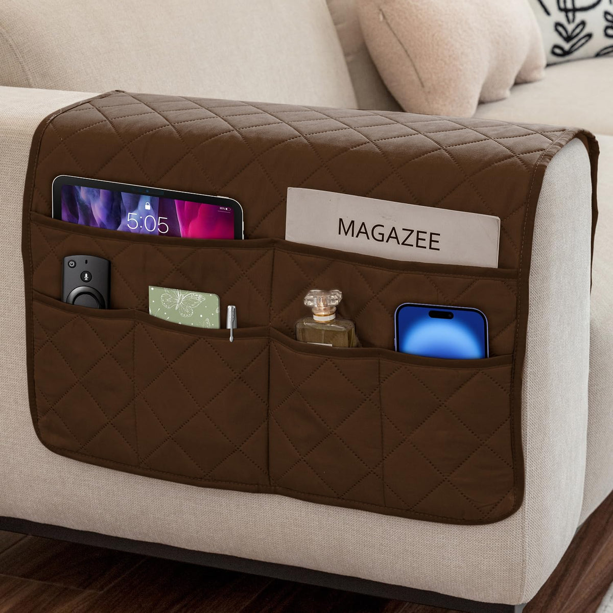 Remote Control Holder for Recliner Non-Slip Armchair Caddy Couch Armrest Organizer, Arm Chair