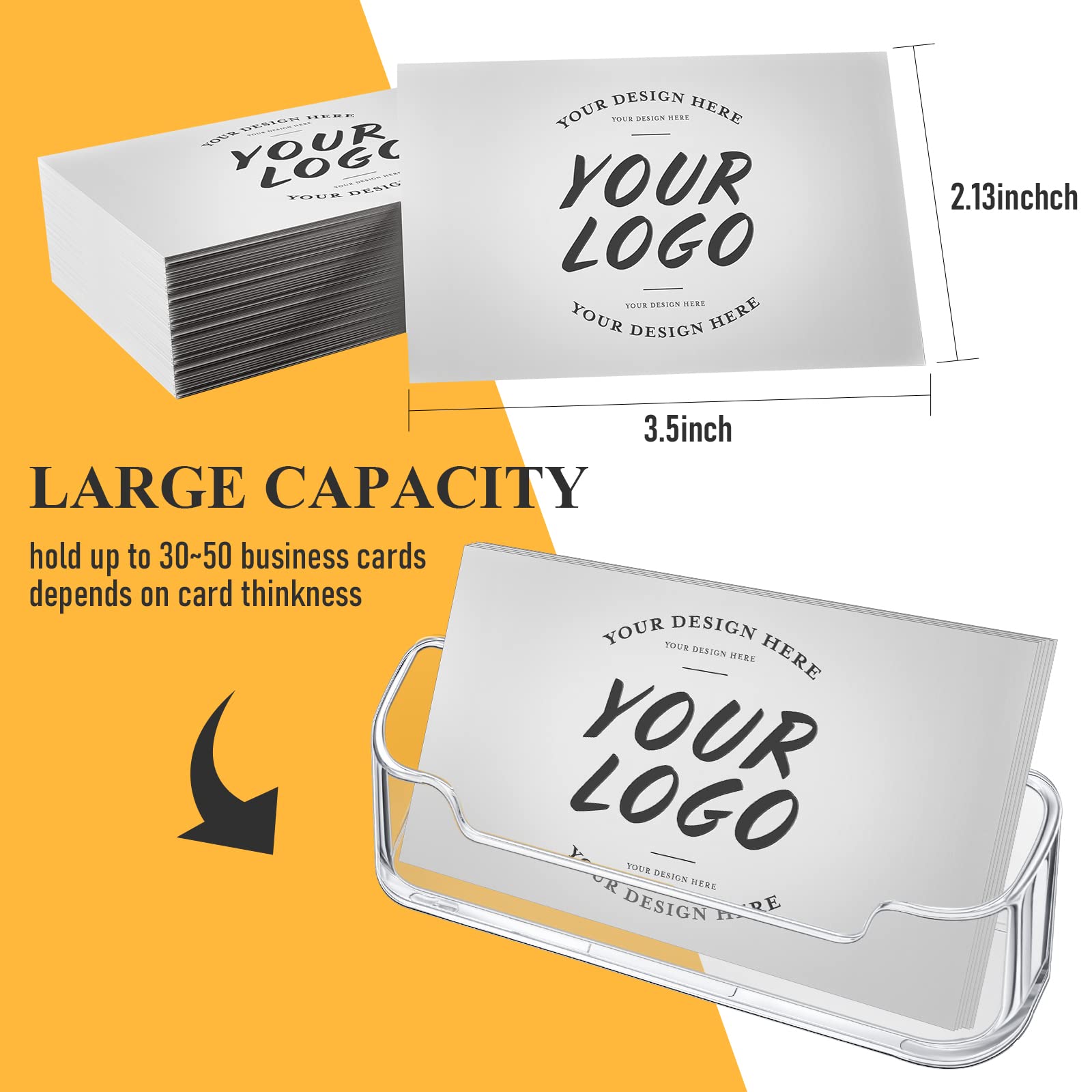 Yookeer 24 Pack Business Card Holder Acrylic Desk Display Clear Display Holder for Business Card