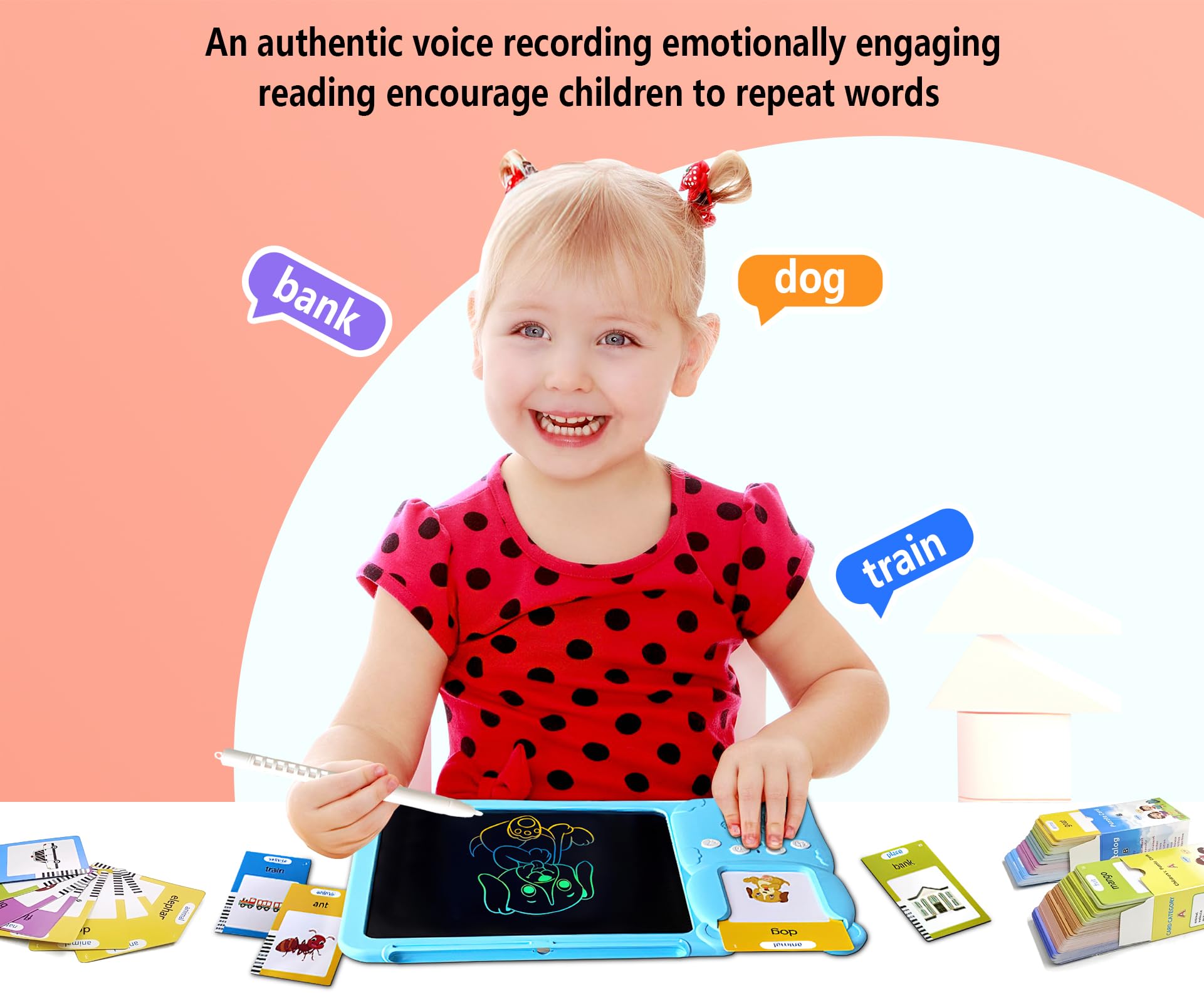 Rylai Toddler Toys Talking Flash Cards, Kindergarten Learning Resources 510 Sight Words with