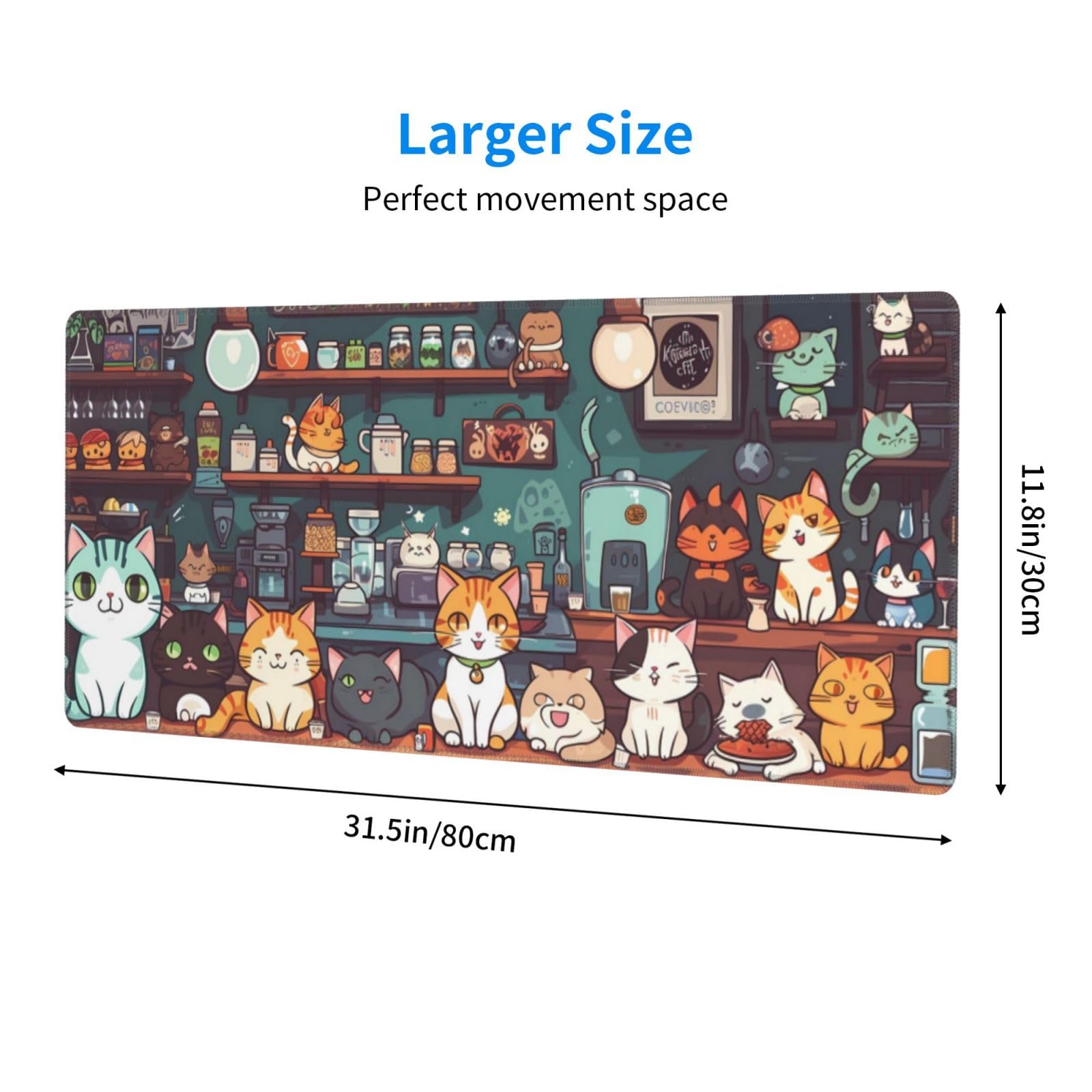 Gaming Mouse Pad Desk Pad,Extended Big Mouse Pad,31.5x11.8 Inch Long Computer Keyboard Mouse Mat