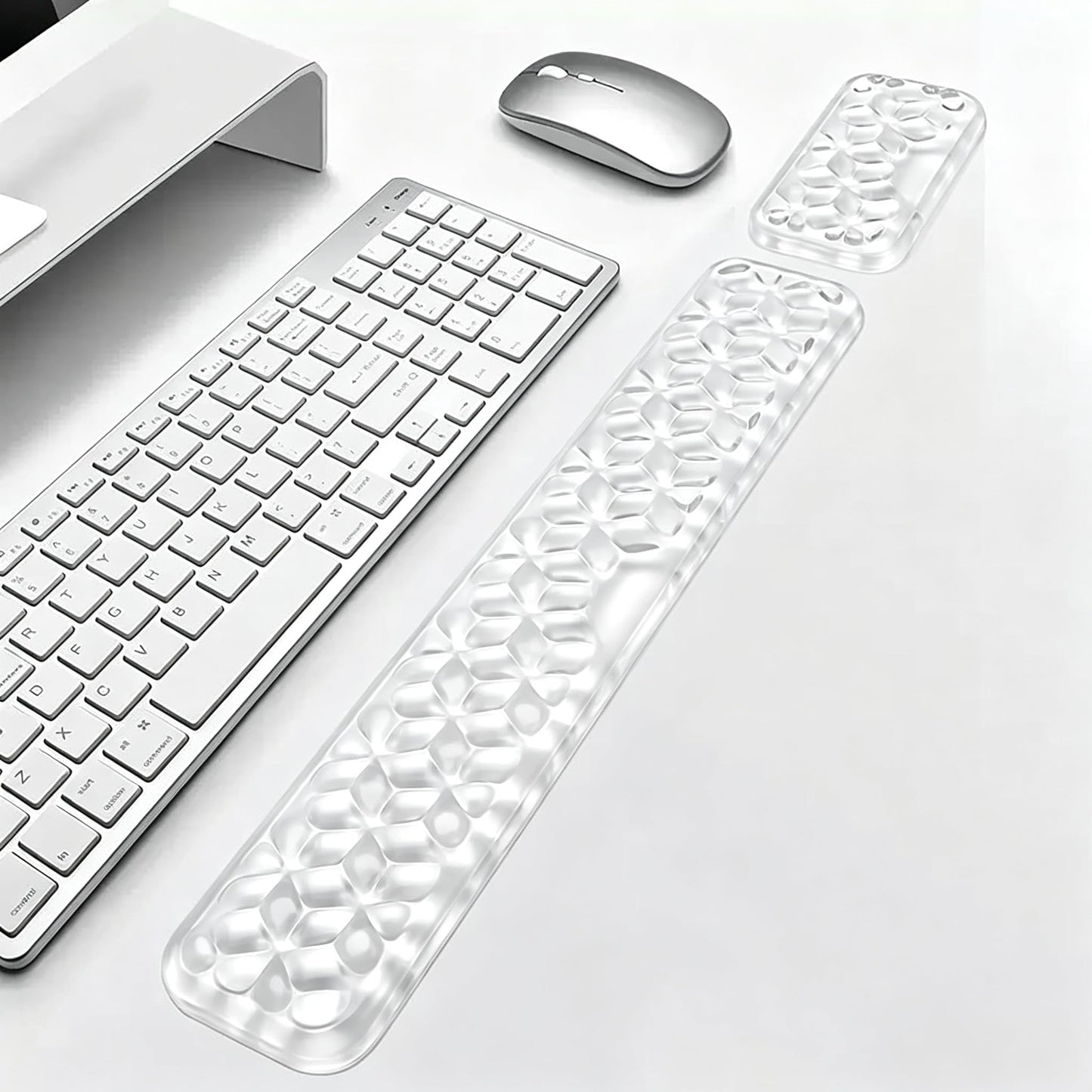 Aszqvd Mouse Pad with Wrist Rest, Soft Cloud Gel Keyboard Mouse Pad Set with Hand Wrist Support