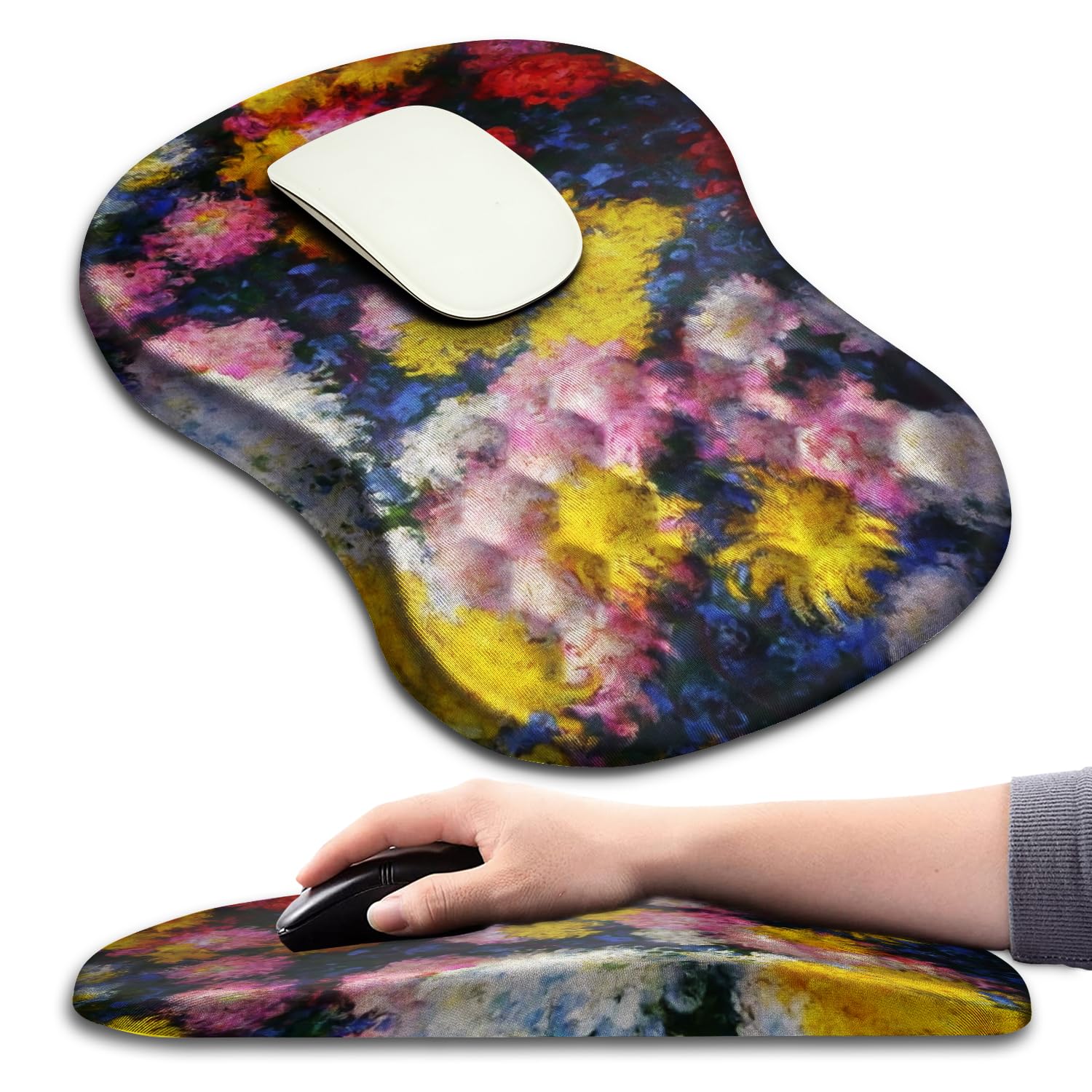 Hokafenle Ergonomic Mouse Pad Wrist Support with Massage Design, Wrist Rest Pain Relief Mousepad