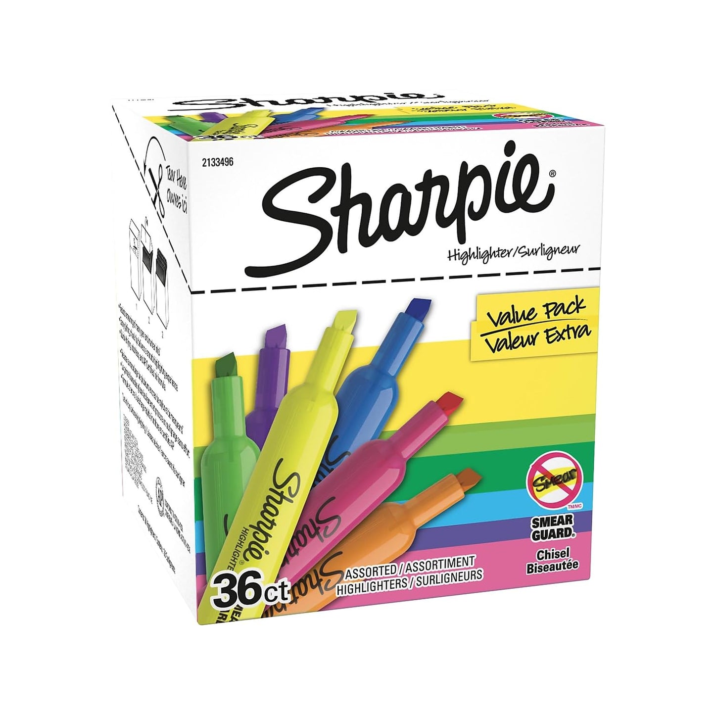 Sharpie Tank Highlighters, Fluorescent And Pastel Highlighters, Chisel Tip, Highlighter Markers