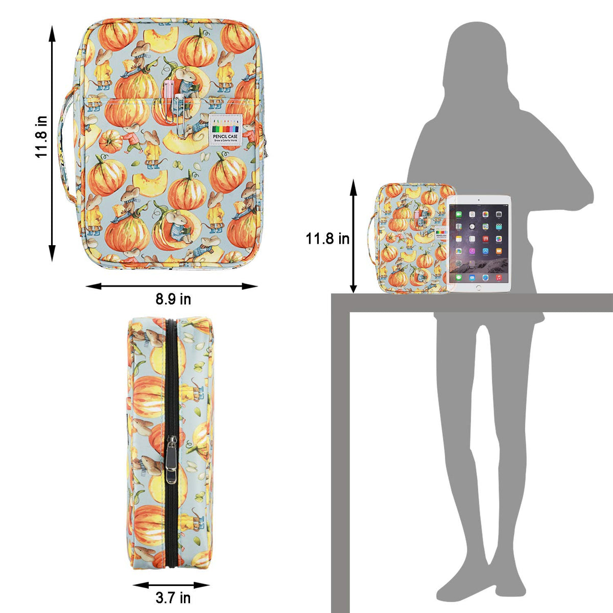YOUSHARES Colored Pencil Case 220 Slots Pen Case Organizer With Handy Wrap & Zipper, Multilayer