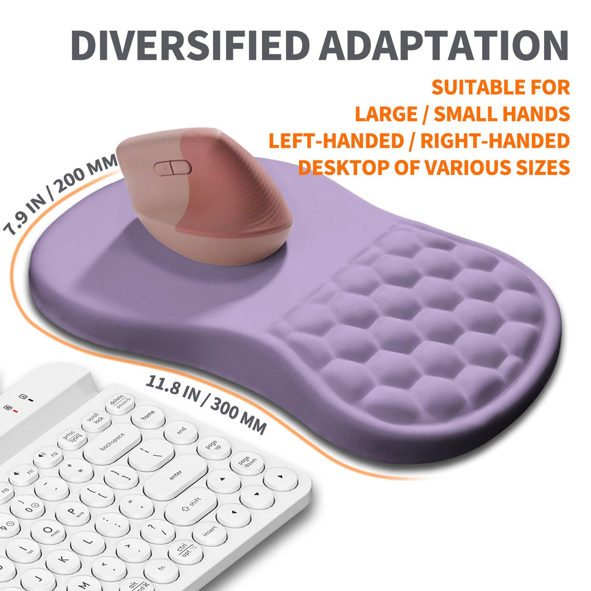 Armanza Ergonomic Joint Wrist Support Mouse Pad with Memory Foam Cushion Massage Bump, Carpal