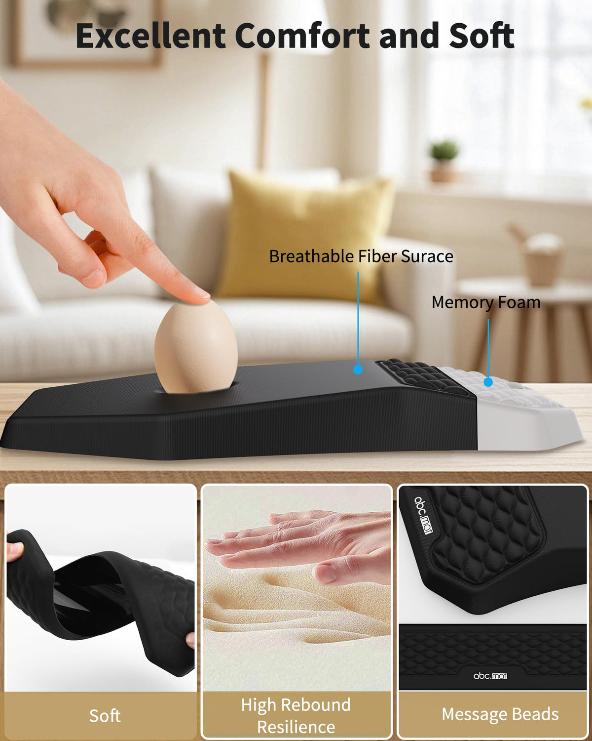 Ergonomic Mouse Pad with Wrist Rest & Keyboard Wrist Rest Support Set