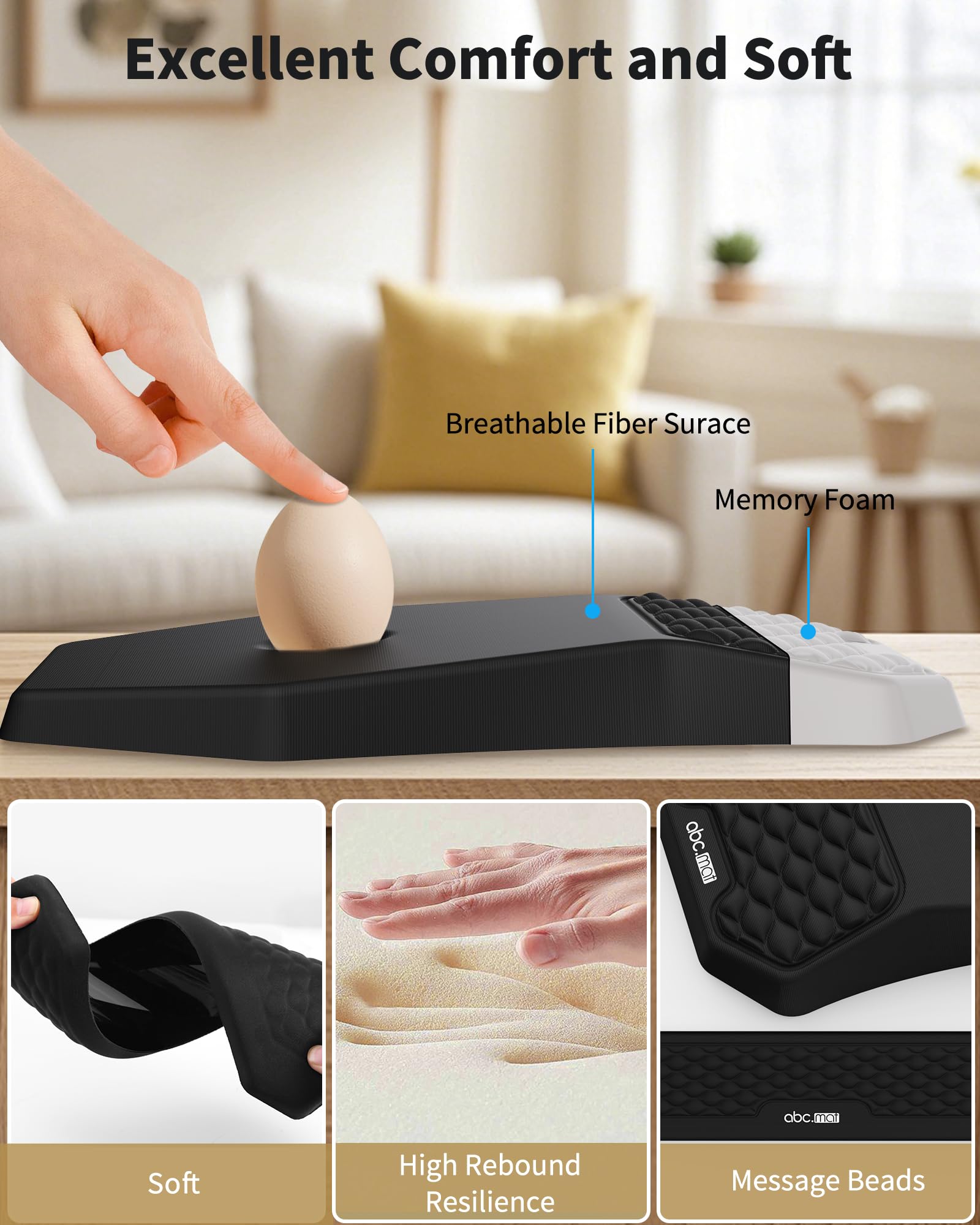 Ergonomic Mouse Pad with Wrist Rest & Keyboard Wrist Rest Support Set