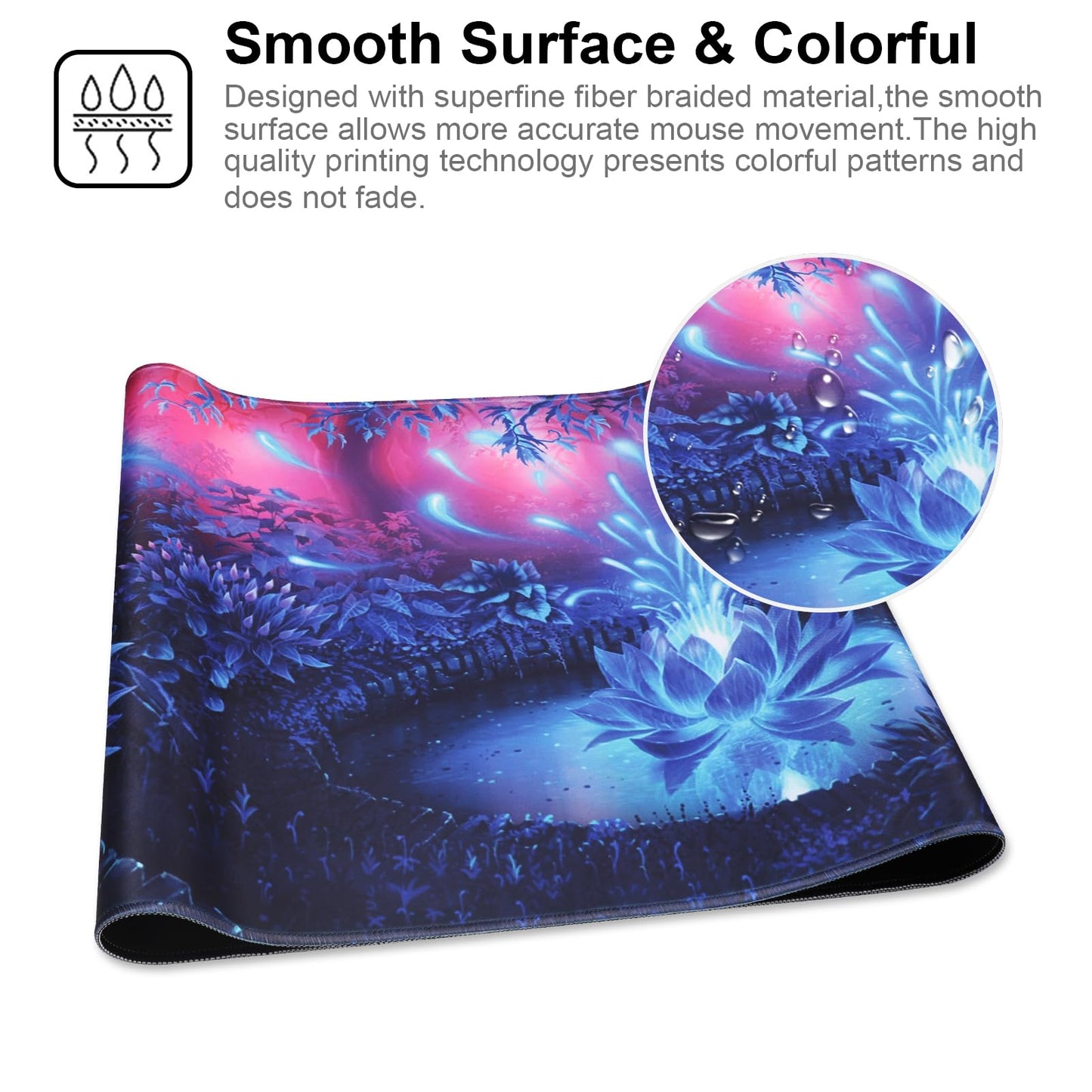 Jahosin Large Gaming Mouse Pad with Stitched Edges,[35.4x15.7In] Extended Mouse Pad with Non-Slip