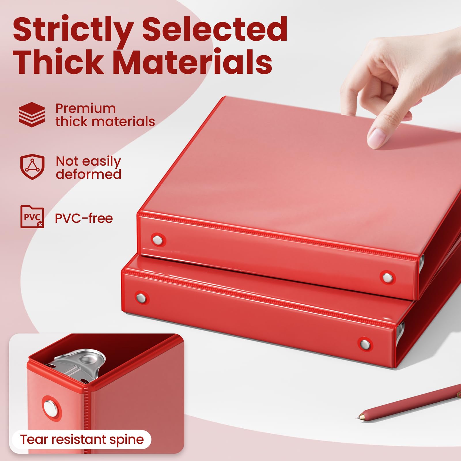 SUNEE 1 Inch Binders 3 Ring 4 Pack, 1" Classic 4-Color Binder Set (8.5x11 Inches) for Office