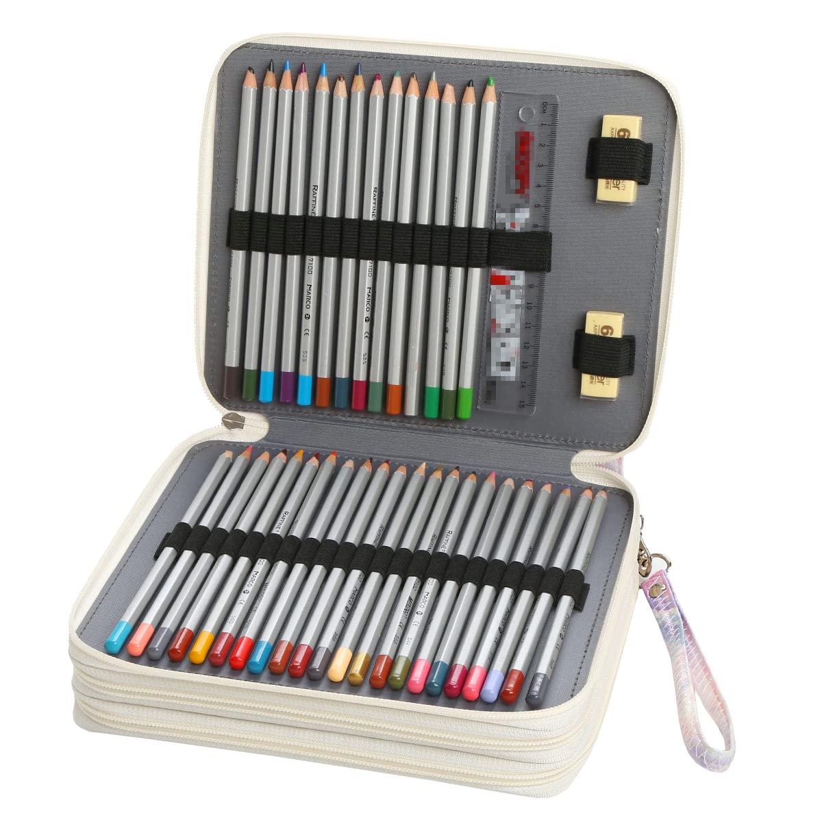 Lbxgap 120 Slots Pencil Case Organizer w/Removal Handle Strap