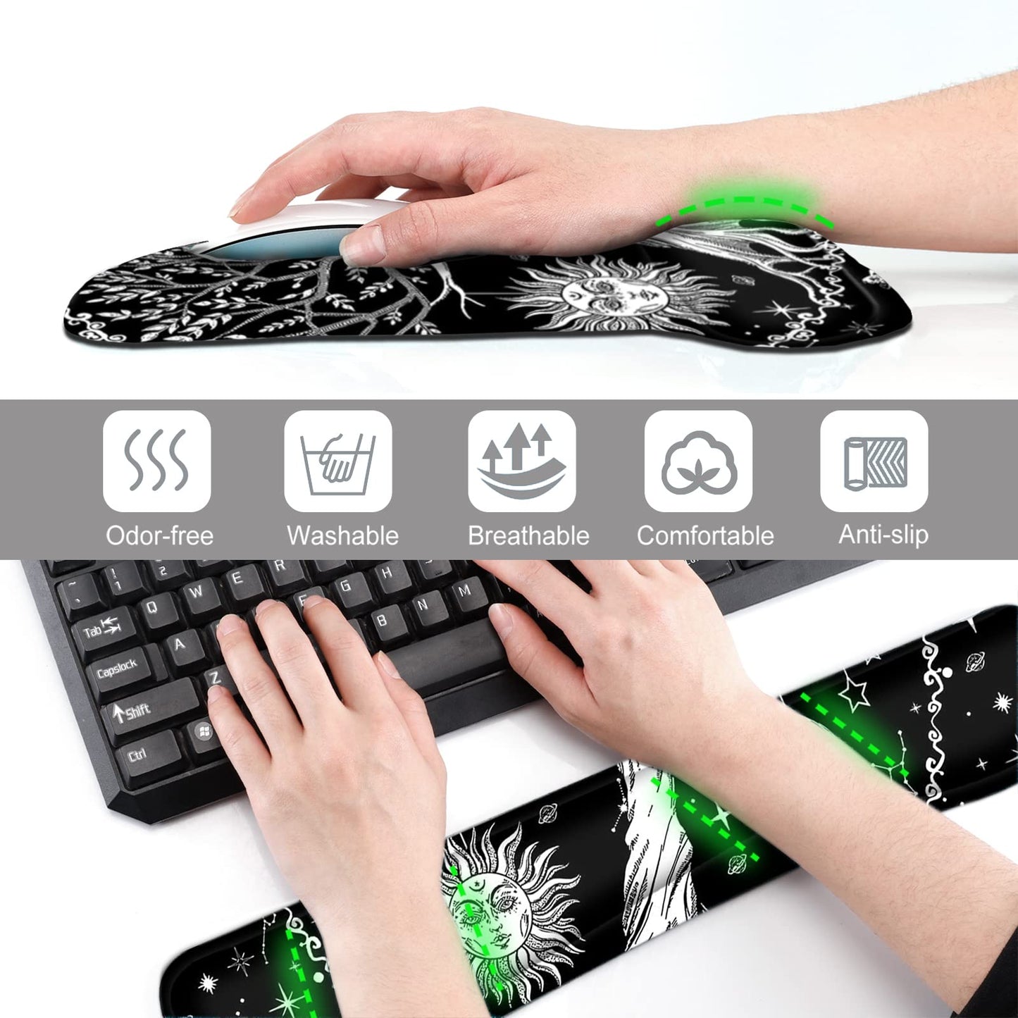 Keyboard Wrist Rest Mouse Pad Support, ToLuLu Gel Ergonomic Mouse Pads for Computer Laptop PC