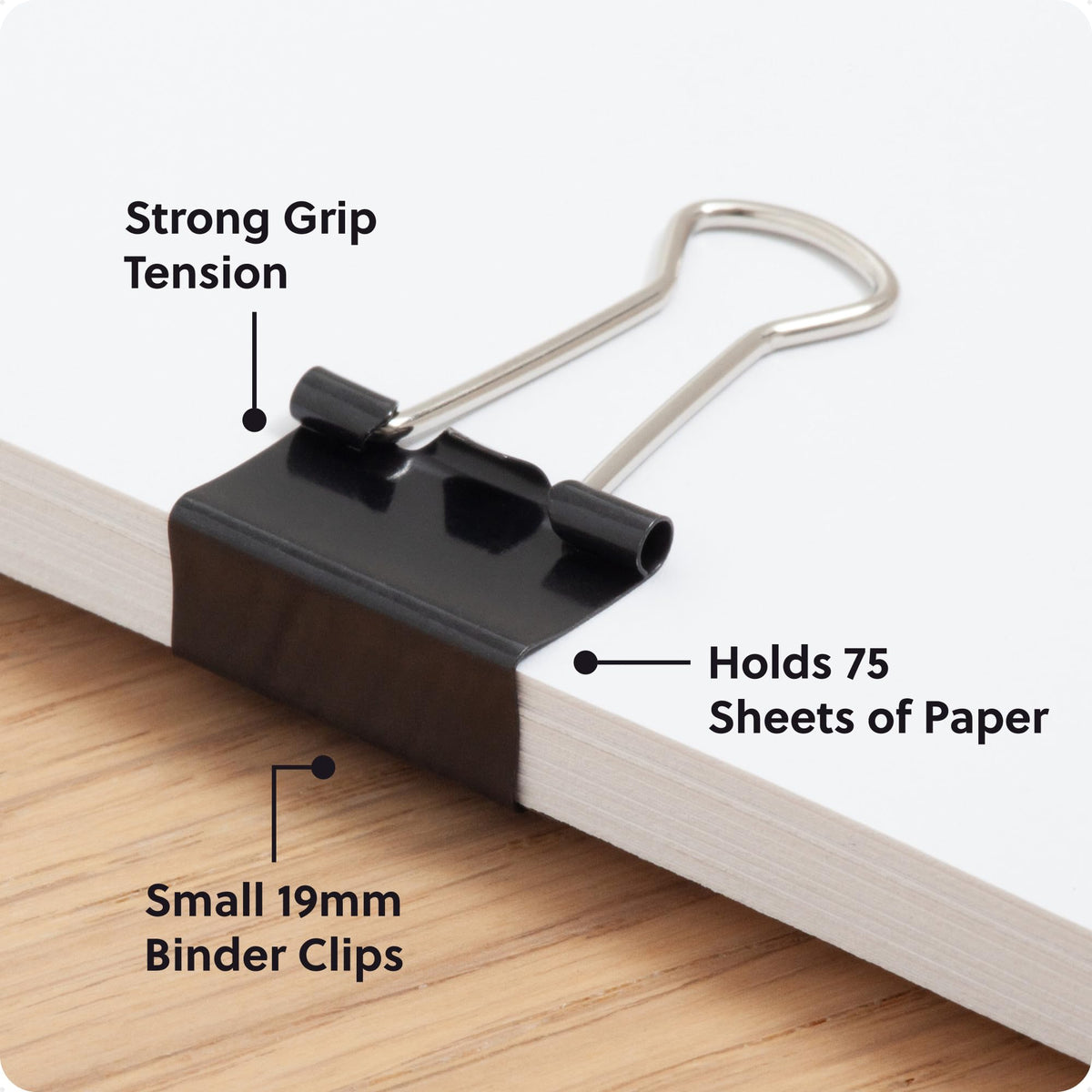 U Brands Binder Clips, 144-Count, 3/4 Inch, Mini Paper Clamps, Small Clips