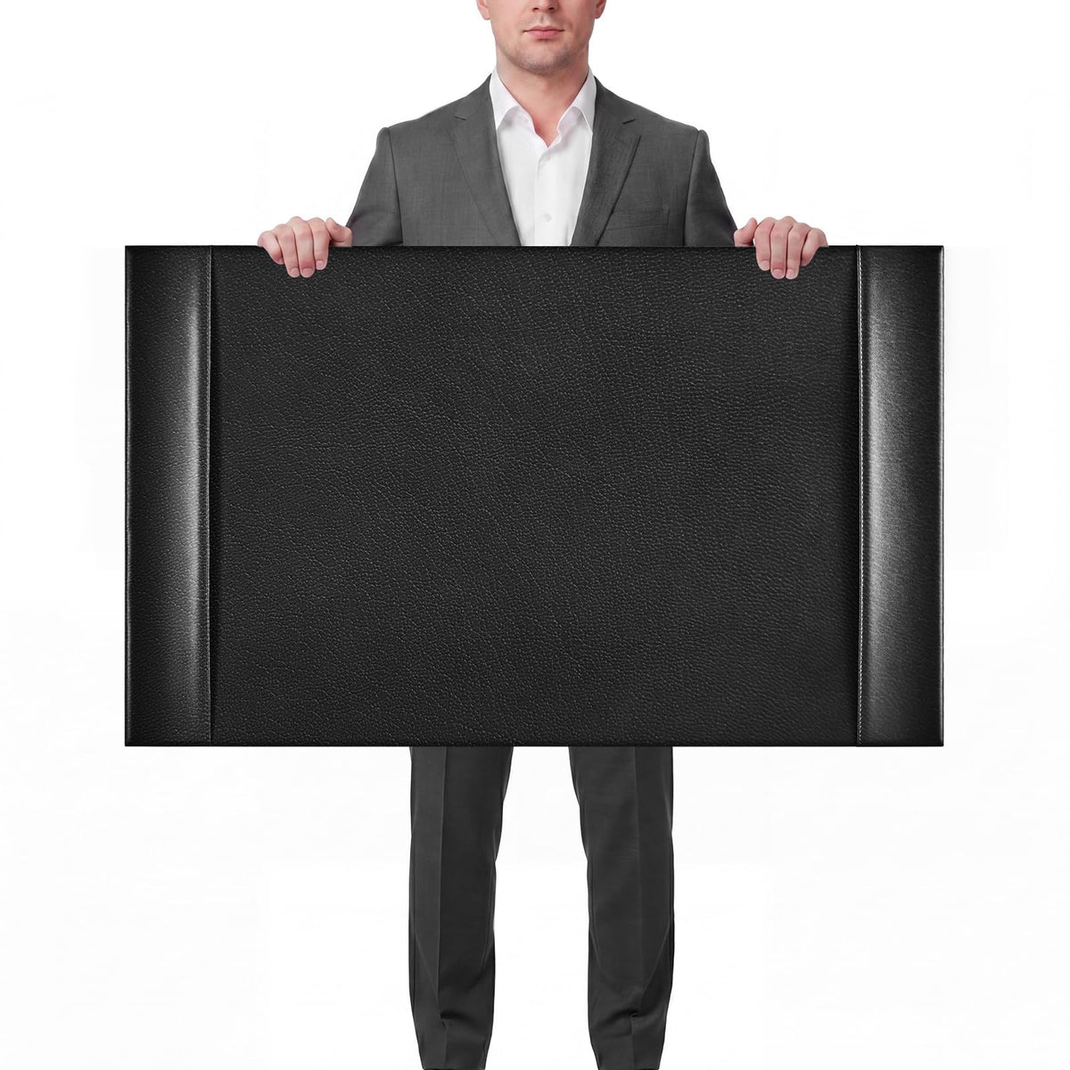 Saysurey Leather Desk Pad Protector with Side Rails, Executive Office Desk Mat for Home Workspace