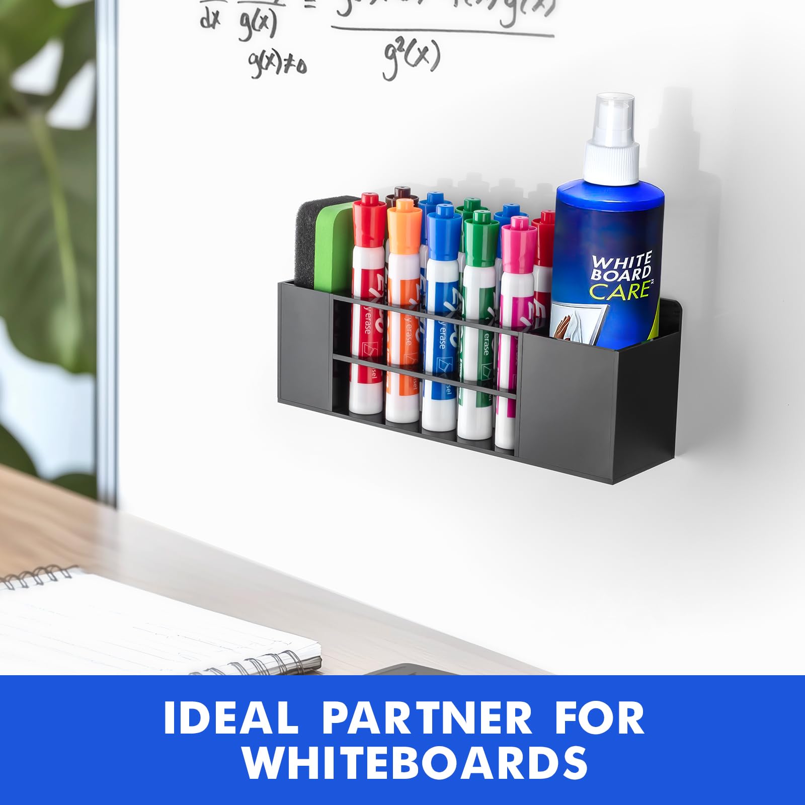 Banafich Wall Mounted Magnetic Dry Erase Marker Holder for White Board