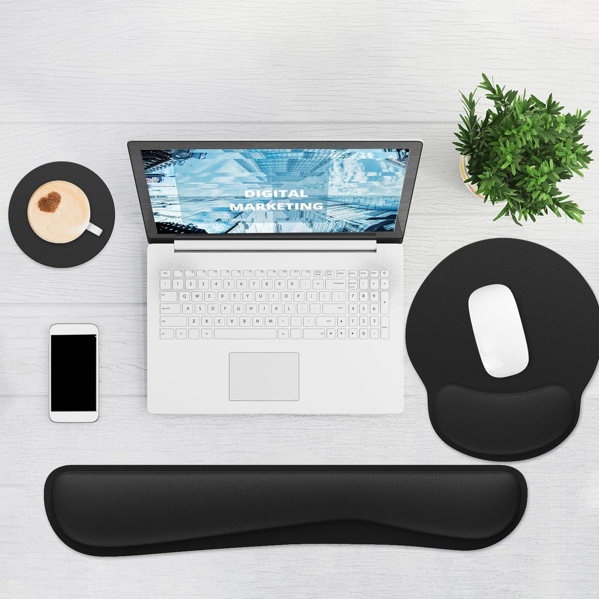 Ergonomic Mouse Pad with Wrist Rest and Keyboard Wrist Rest, Mousepad