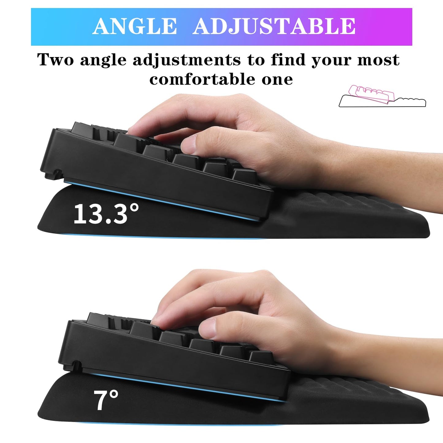 Computer Keyboard Stand with Wrist Rest Support Pad, Black