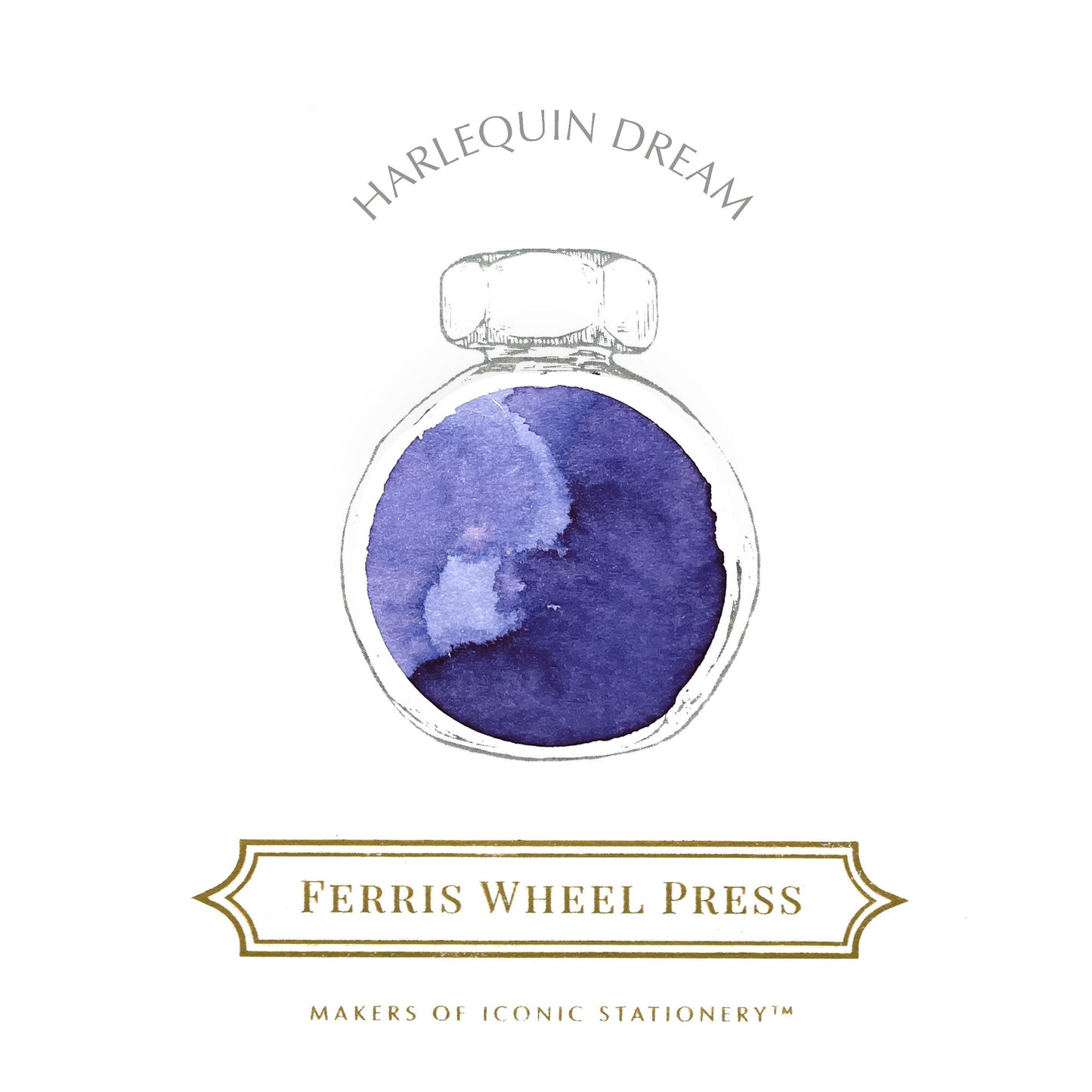 Ferris Wheel Press Ink, Everyday Ink Collection, Harlequin Dream, Deep Periwinkle Blue, 38ml