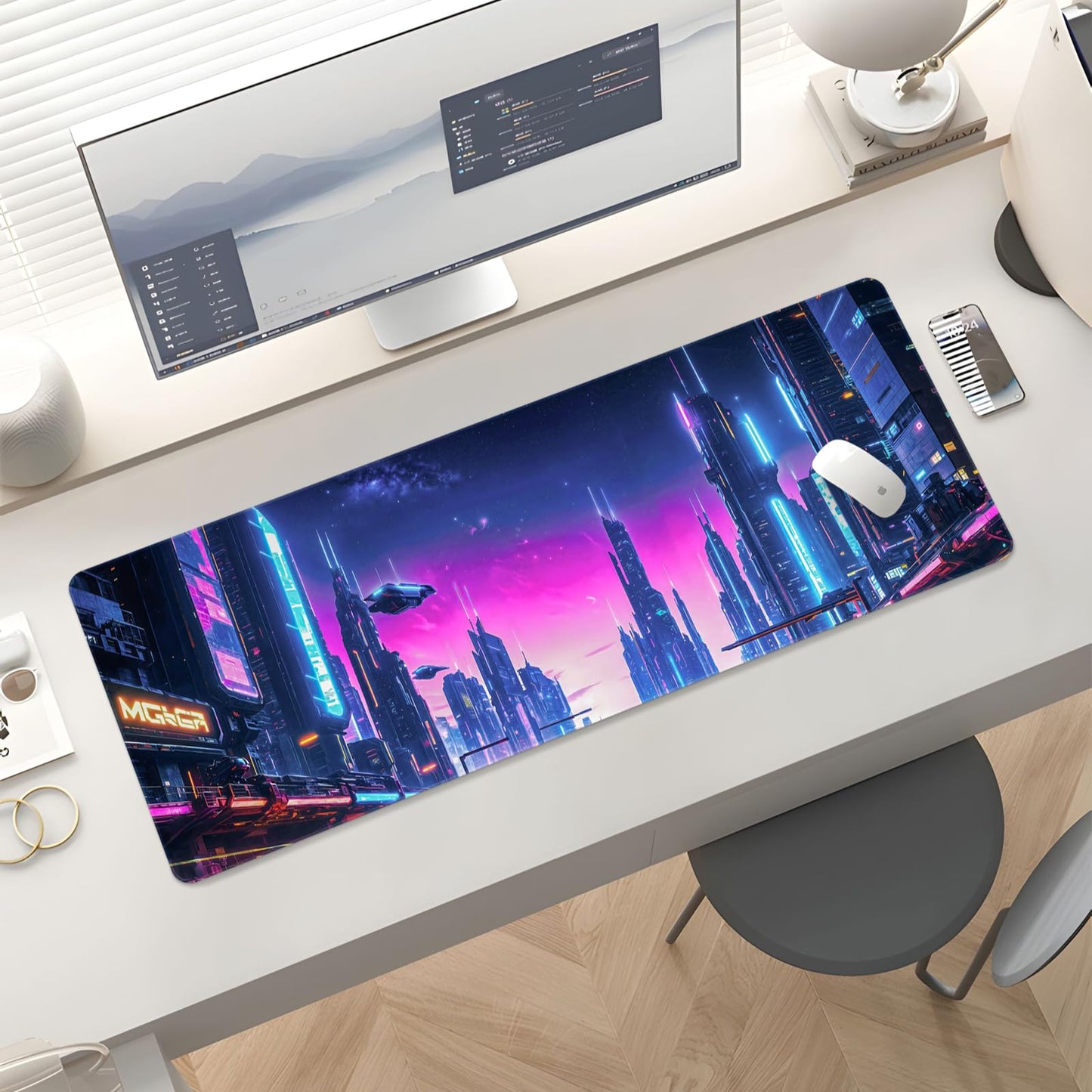 Stanoha Cute Desk Mat for Keyboard Desktop Extra Large Mouse Pad, City