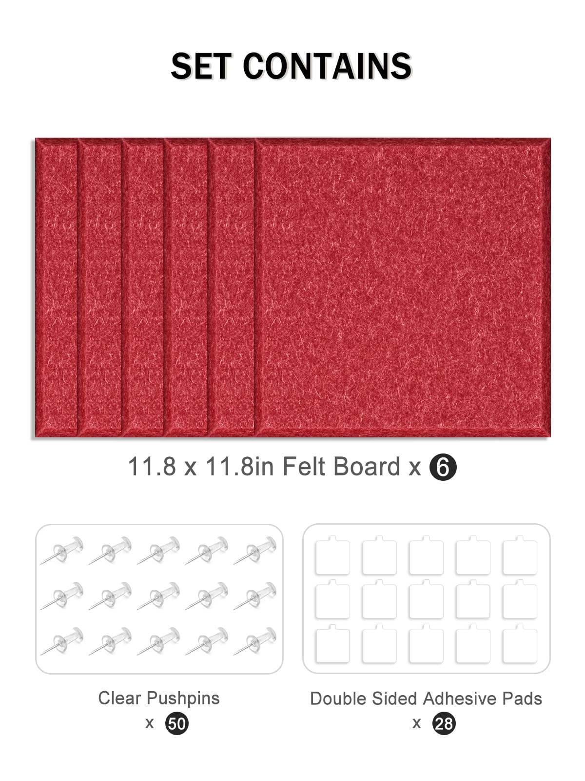 Hsurbtra Large Cork Board for Wall 36 x 24 Inch, 6 Pack Felt Bulletin Notice Board with Pushpins