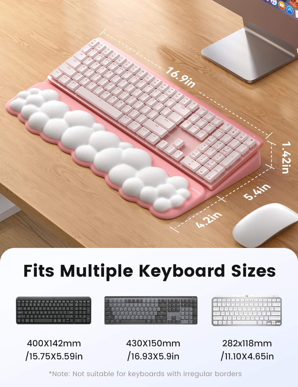 Vaydeer Wrist Rest and Keyboard Stand, Computer Wrist Support Pad Soft Memory Foam, Ergonomic Cloud