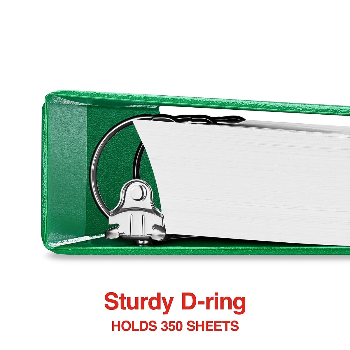Staples Standard View Binder, 1.5-Inch Round Ring, Green, 300 Sheets