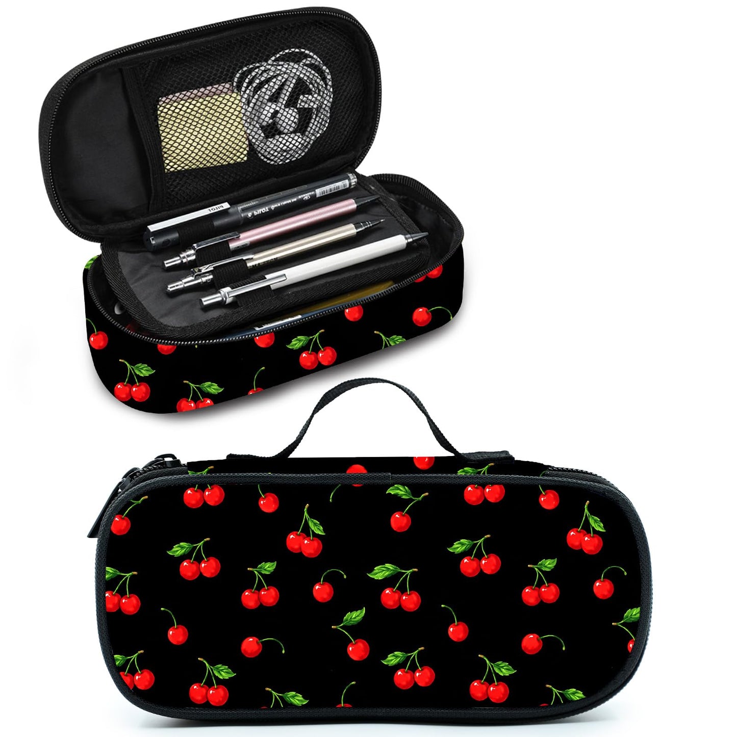 Droerfes Cherry Pencil Case Pencil Pouch Large Capacity Pen Bag School Office Organizer Stationery