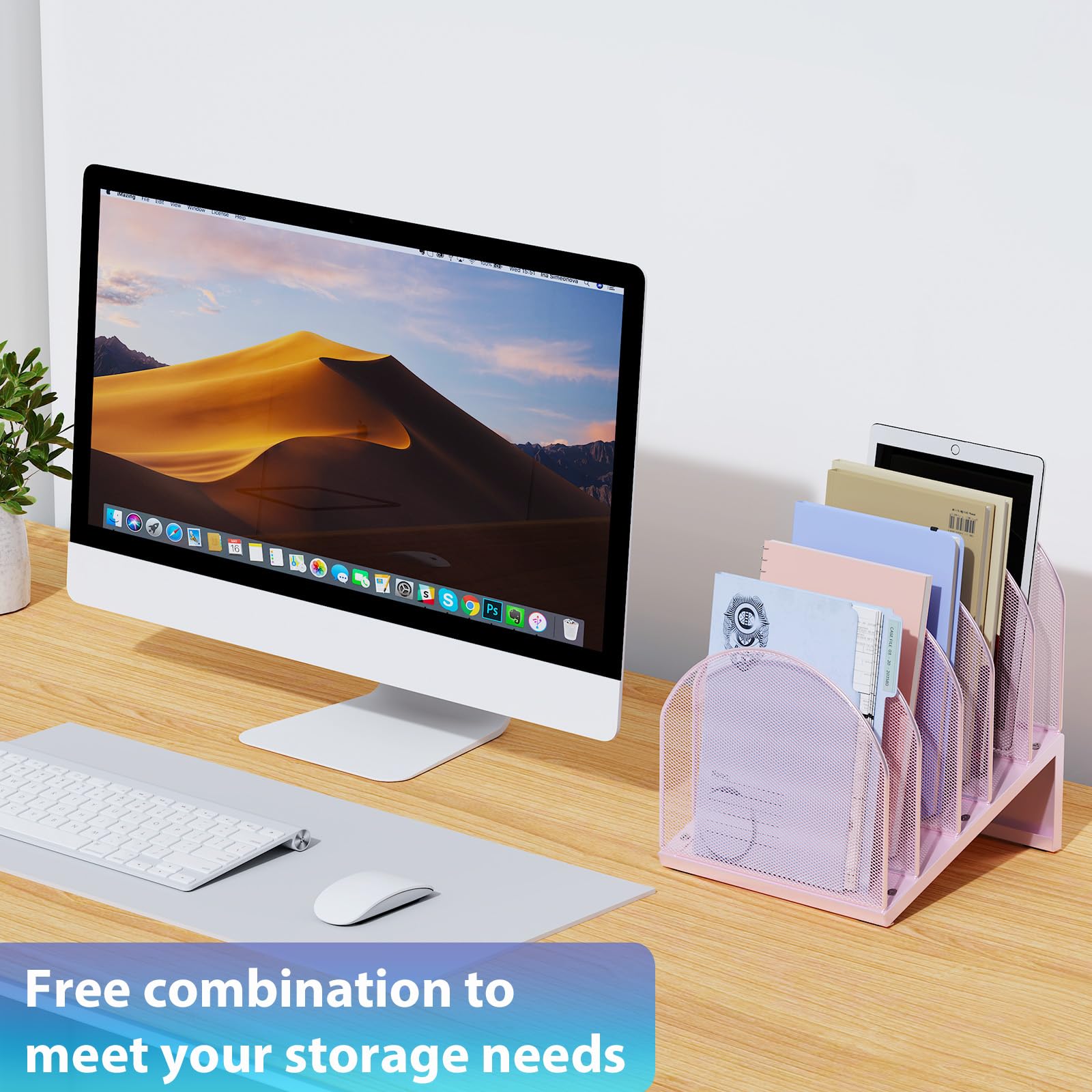 gianotter Desktop File Organizer with 5 Compartments
